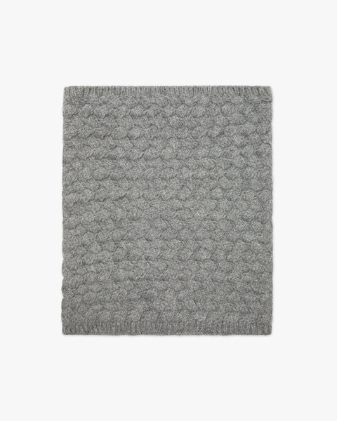 Basket Weave Scarf - Medium Grey Cashmere