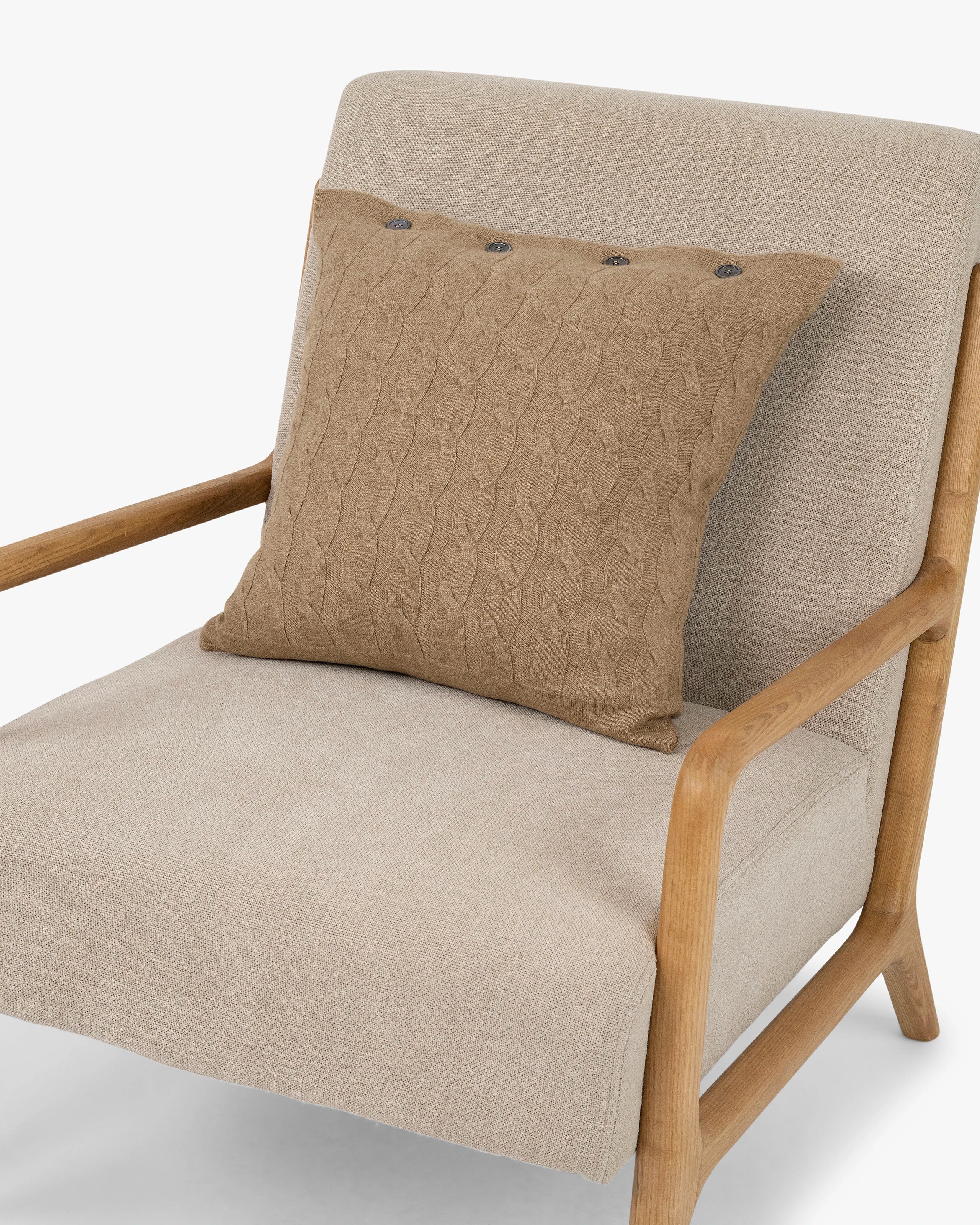 Cable Knit Pillow - Taupe Cashmere