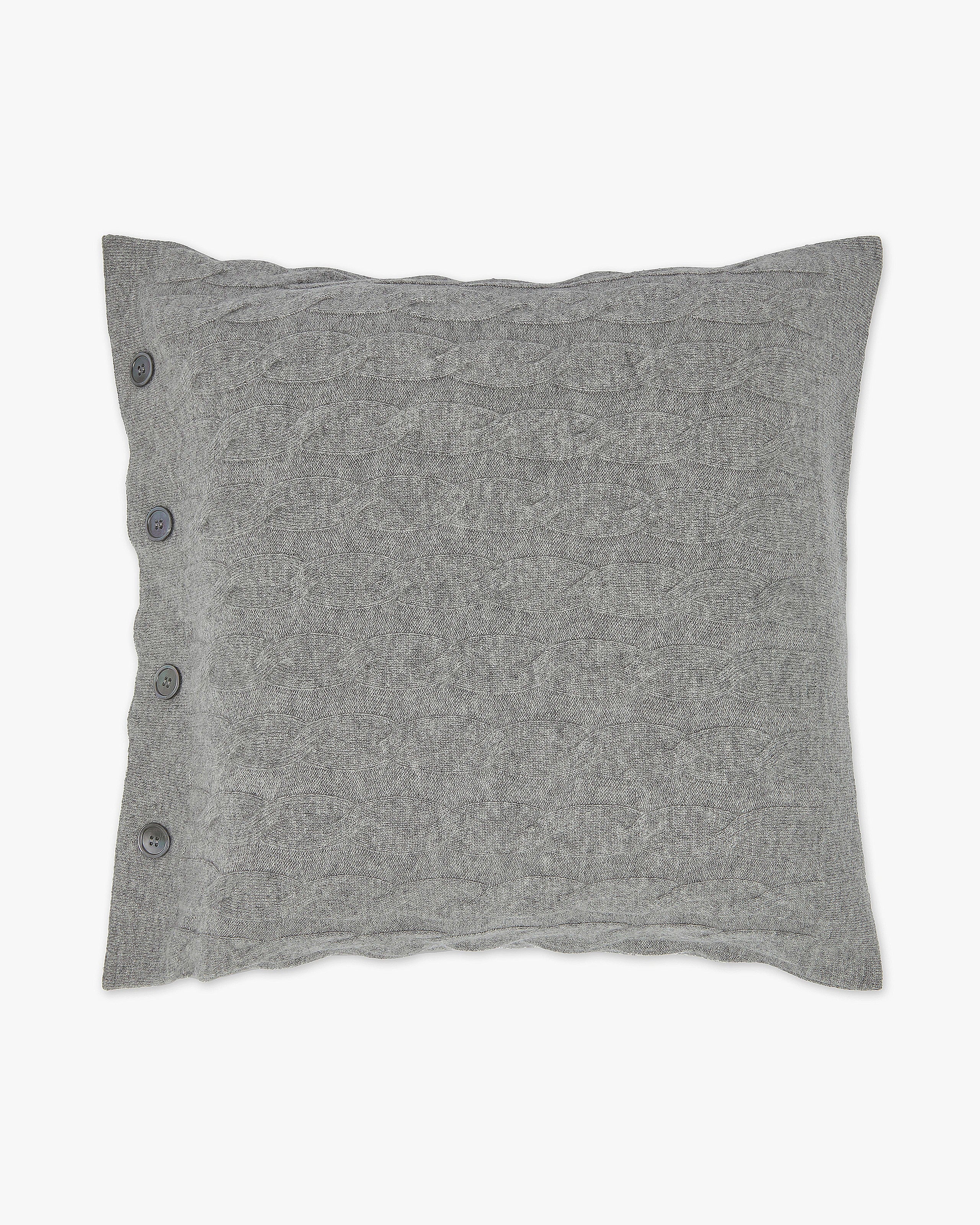 Cable Knit Pillow - Medium Grey Cashmere