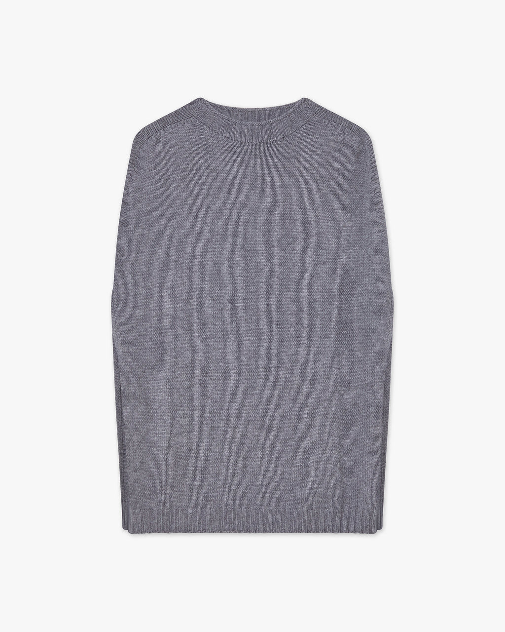Crew Neck Cape - Medium Grey Cashmere