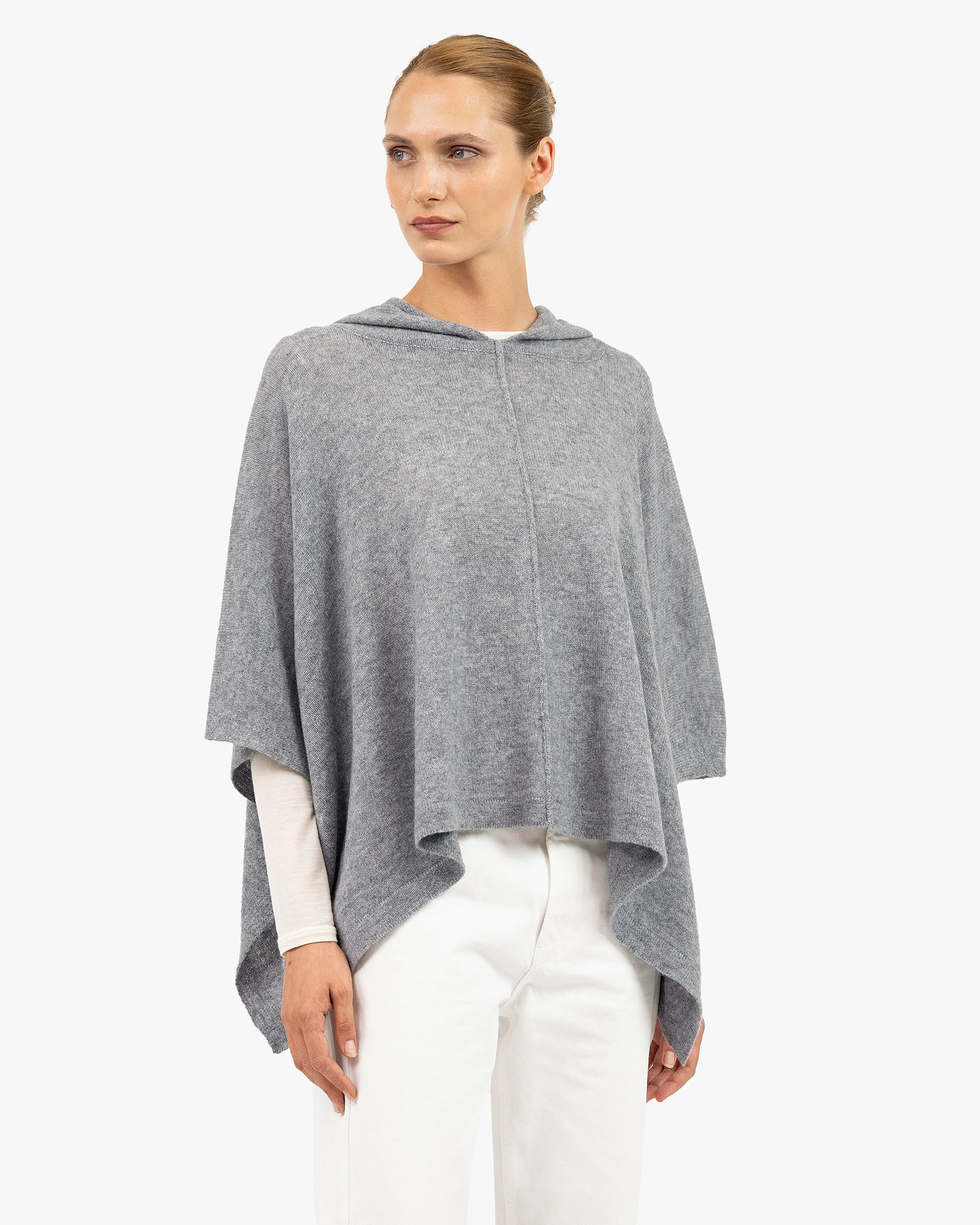 Hoodie Cape - Medium Grey Cashmere