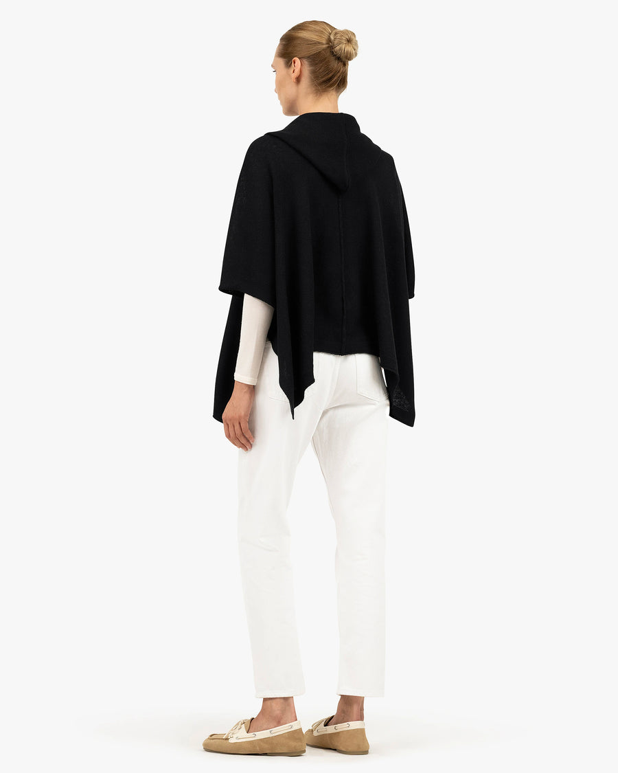 Hoodie Cape - Black Cashmere