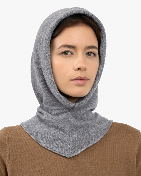 Cashmere Hoodie Hat - Medium Grey | MaisonCashmere