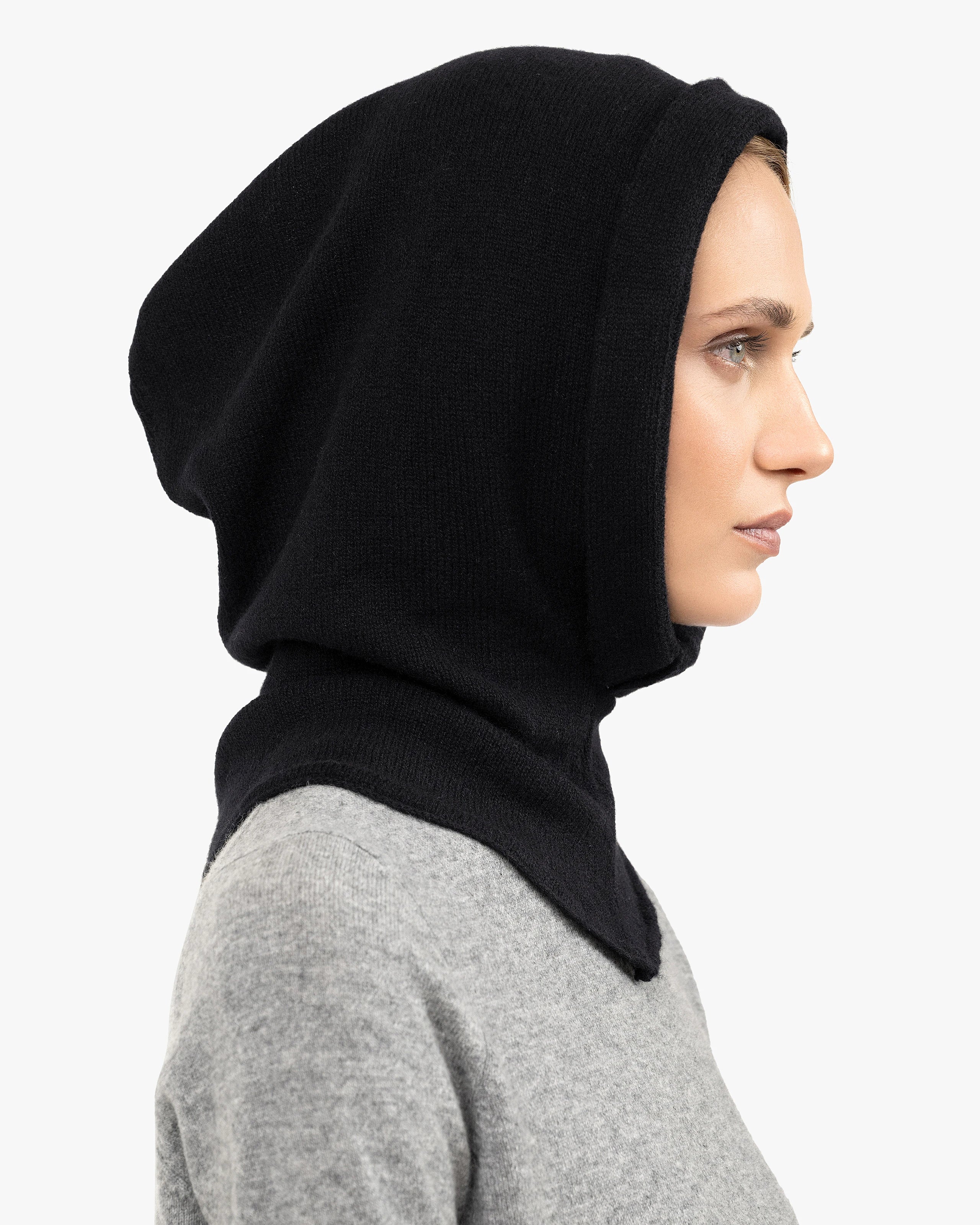 Hoodie Hat - Black Cashmere