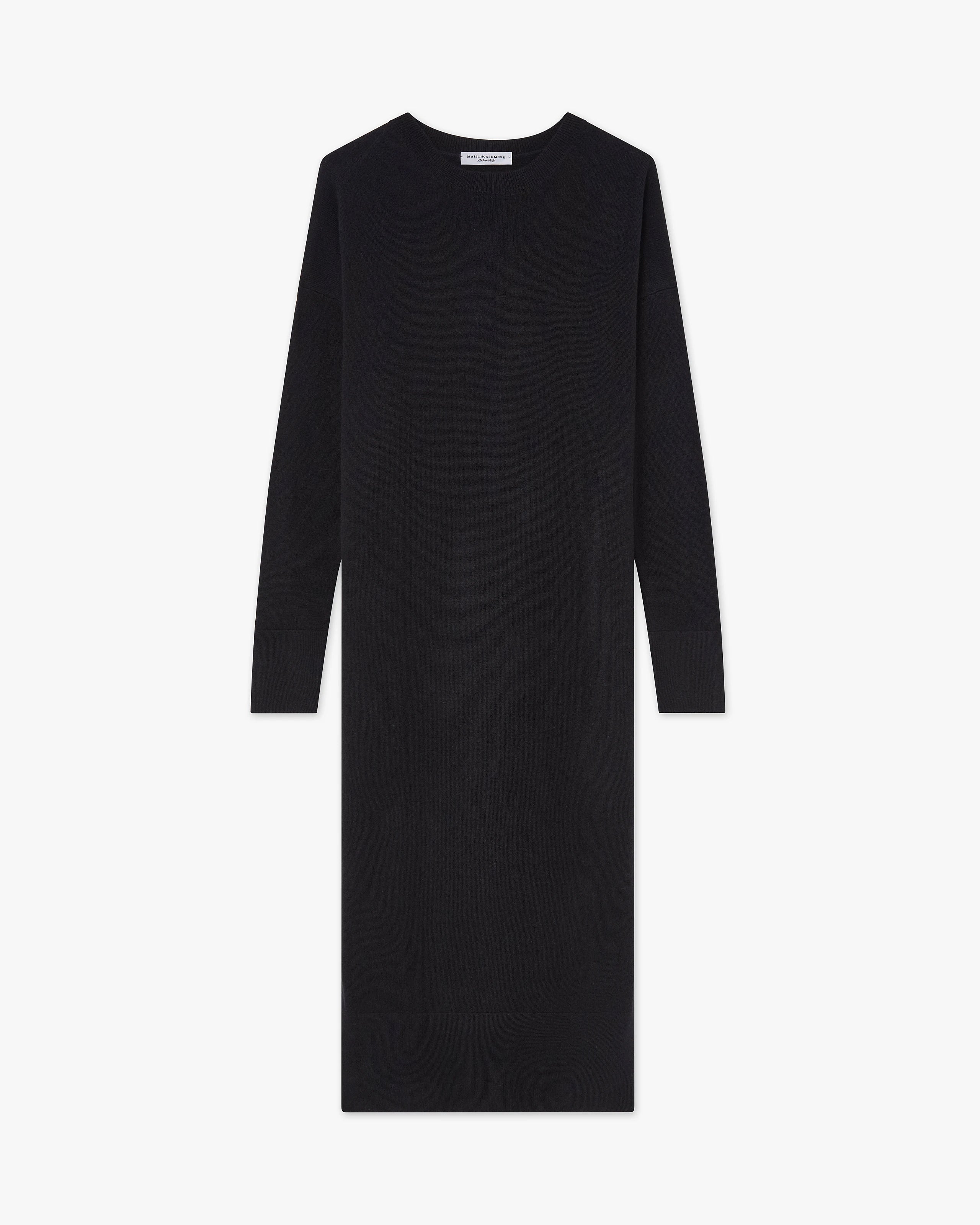 Liv Crew Neck Dress - Black Cashmere