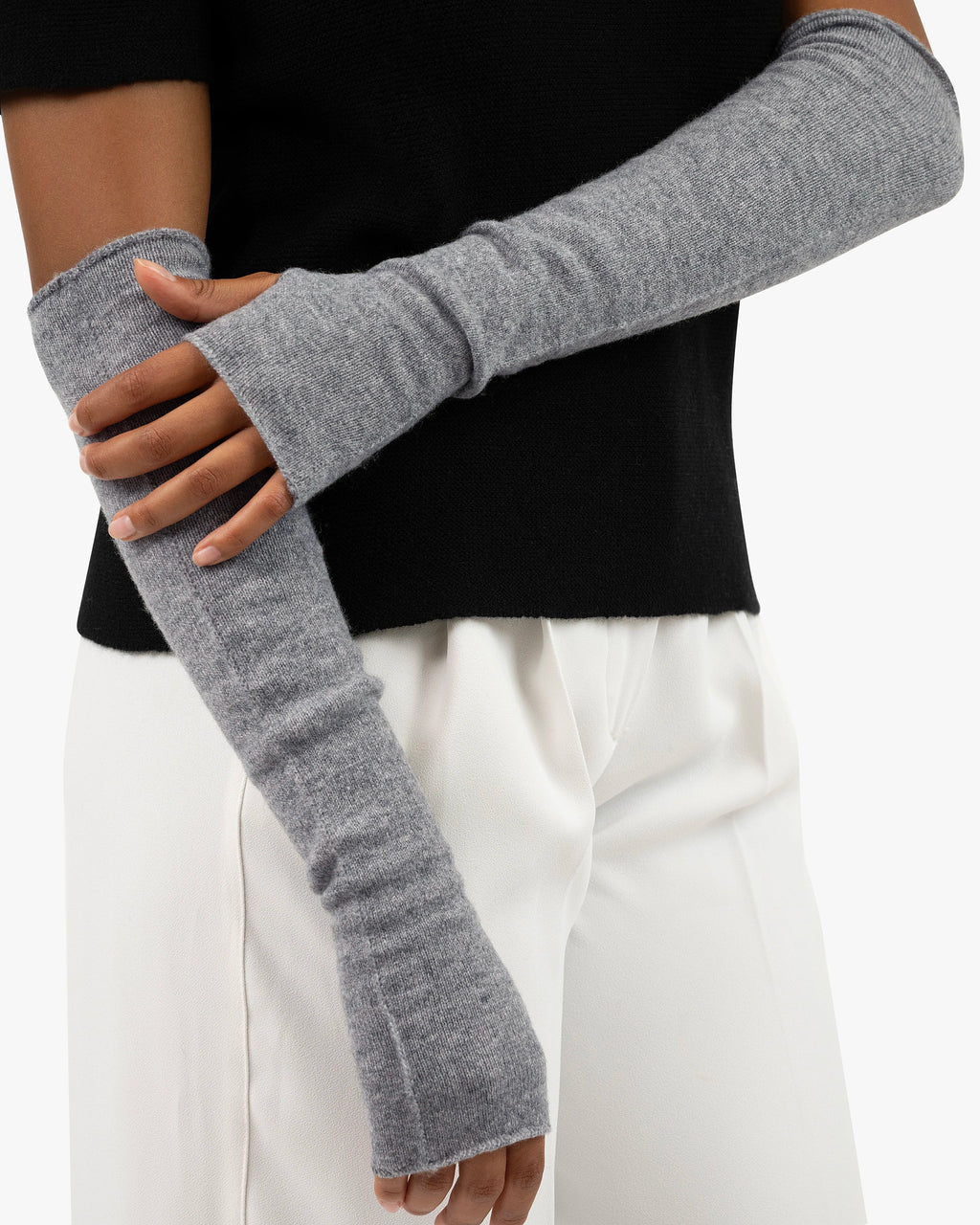 Cashmere Fingerless Gloves - Medium Grey | MaisonCashmere Cashmere Fingerless Gloves - Medium Grey | MaisonCashmere