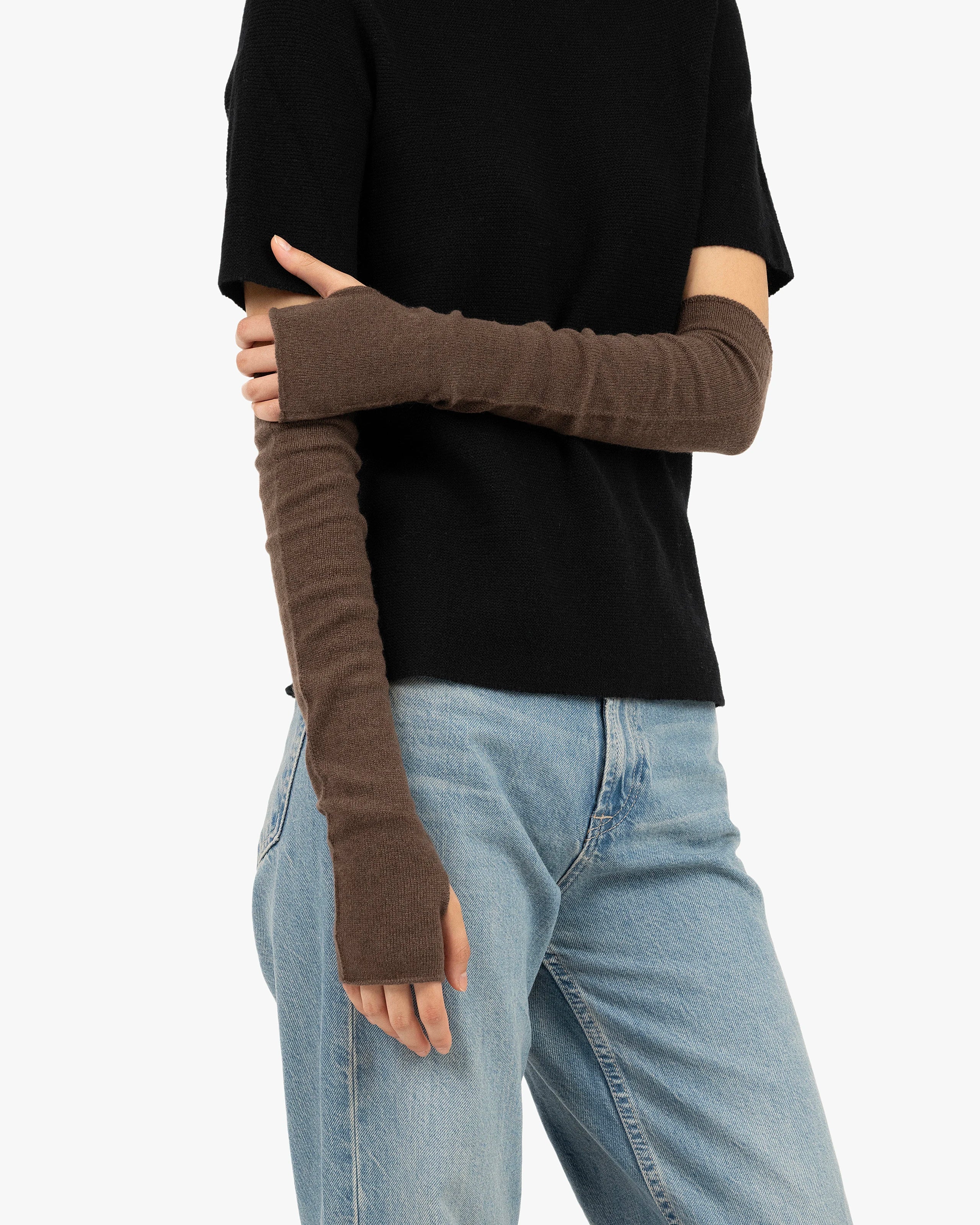 Fingerless Gloves - Brown Cashmere