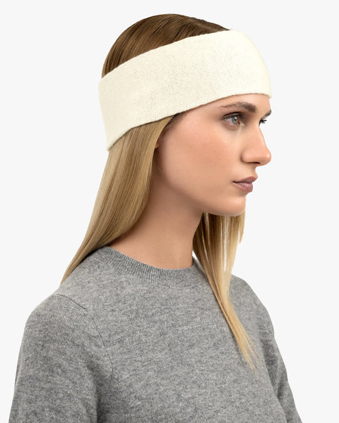 Cashmere Headband - White | MaisonCashmere display picture 2