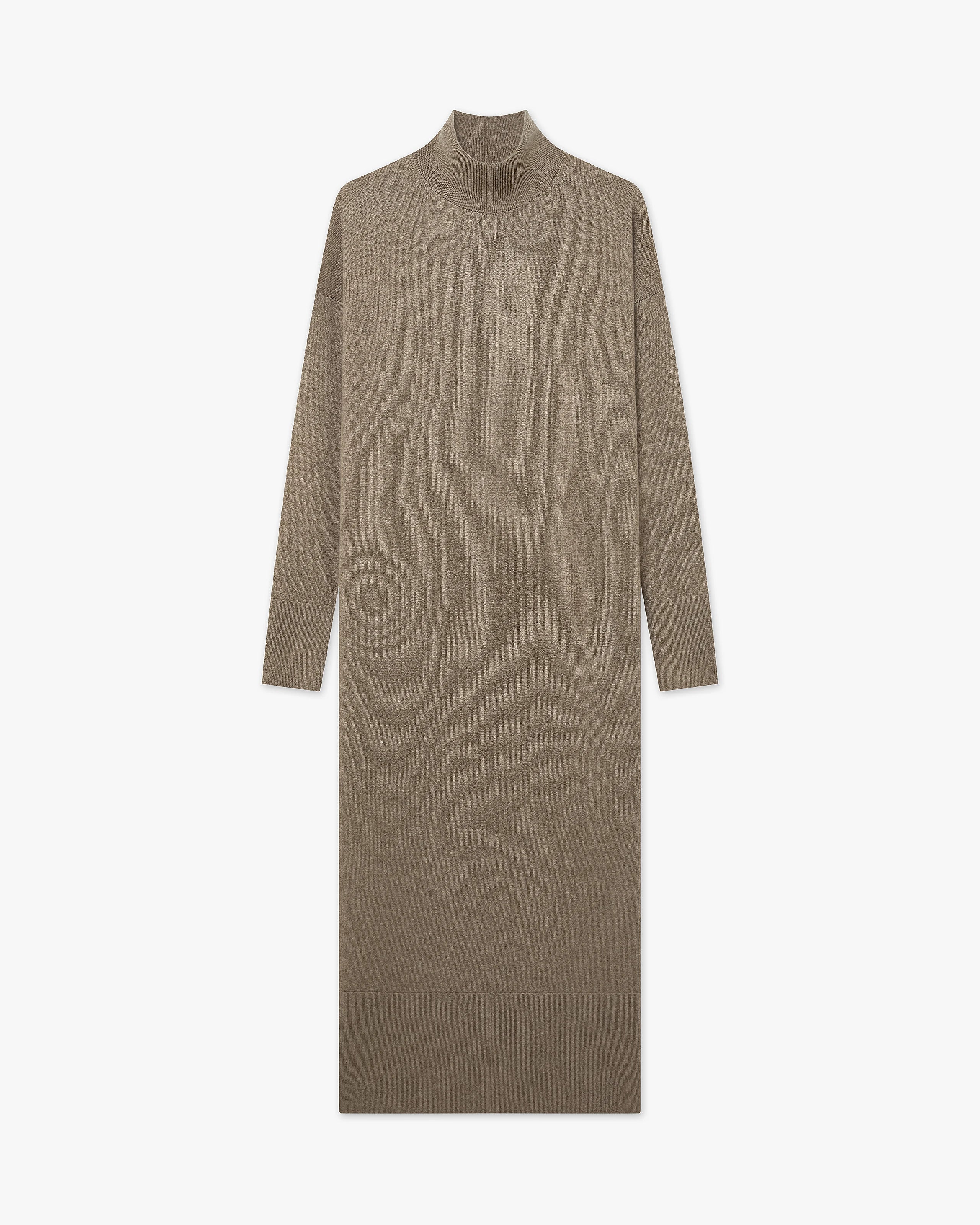 Liv Mock Neck Dress - Taupe Cashmere