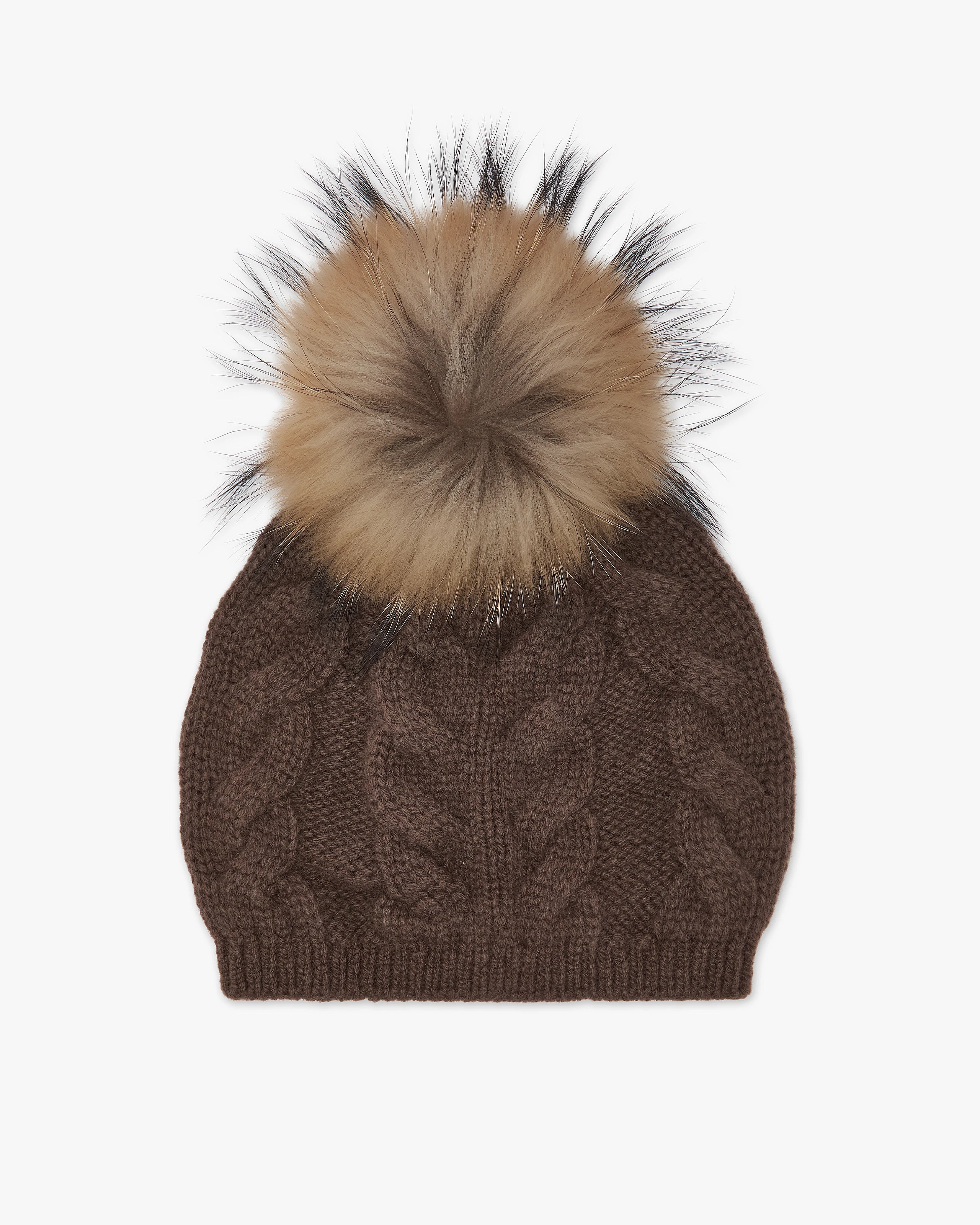 Pom-Pom Hat - Brown Cashmere