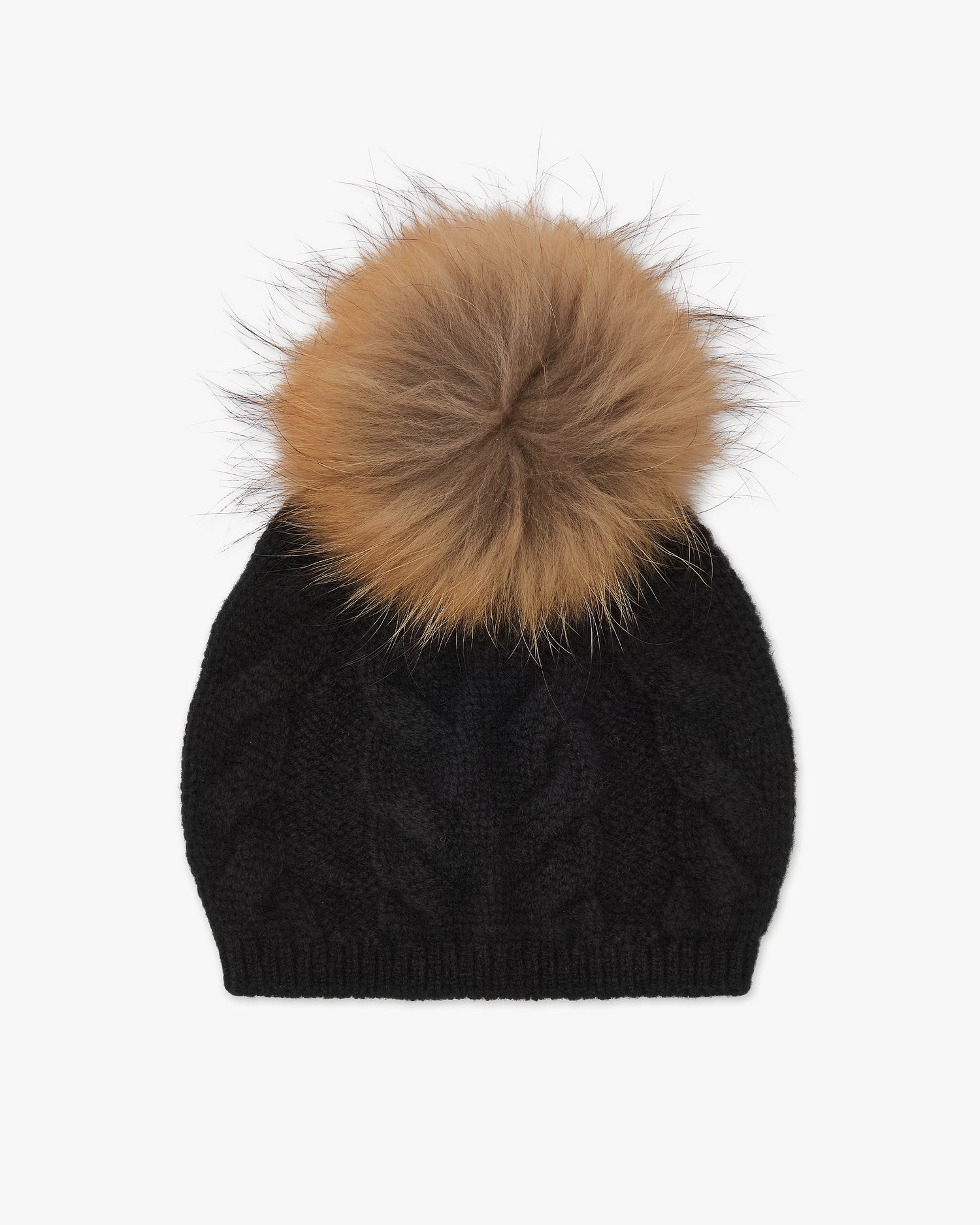 Pom-Pom Cashmere Hat Black MaisonCashmere - Main Image