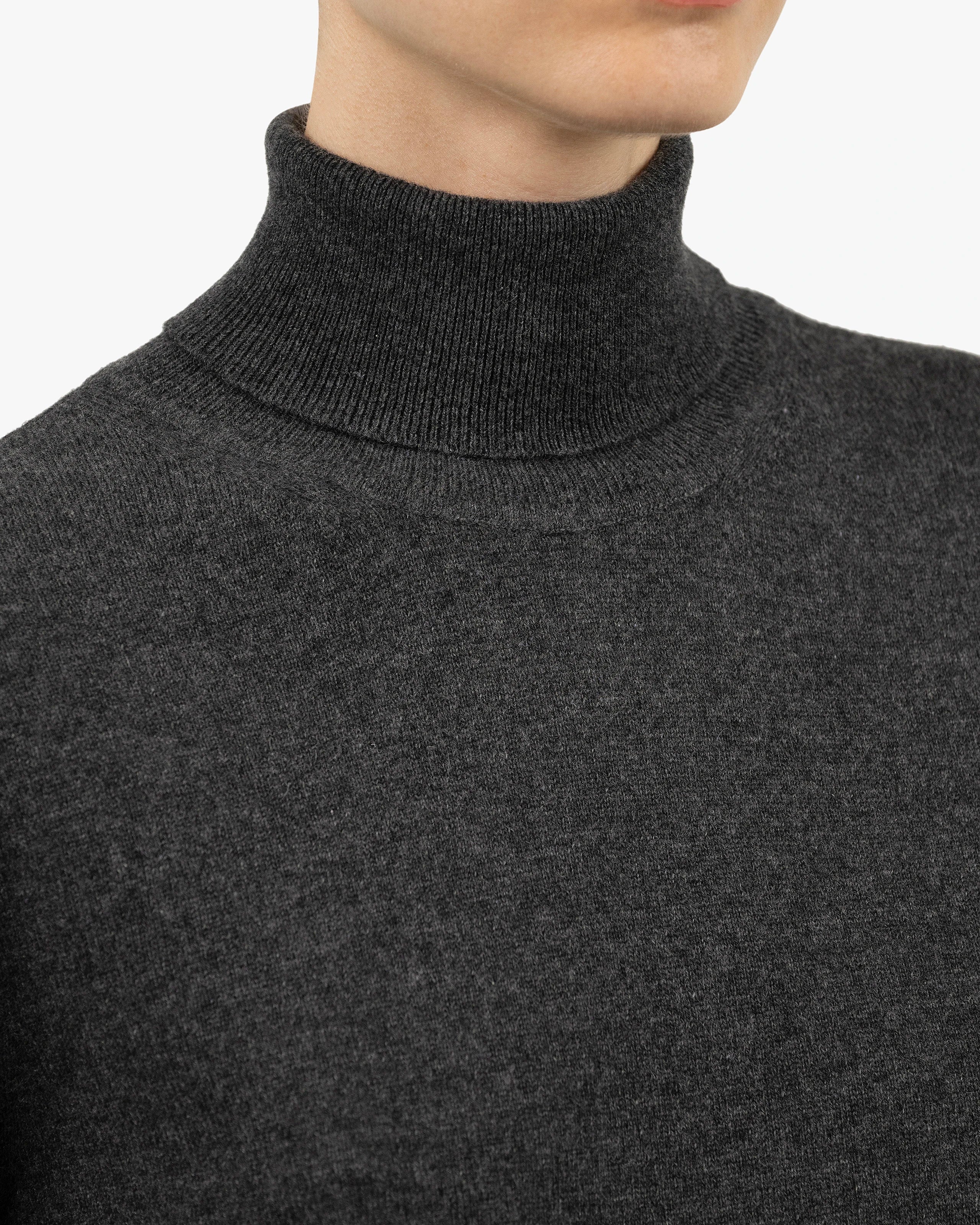 Florenz Turtleneck Dress - Charcoal Cashmere