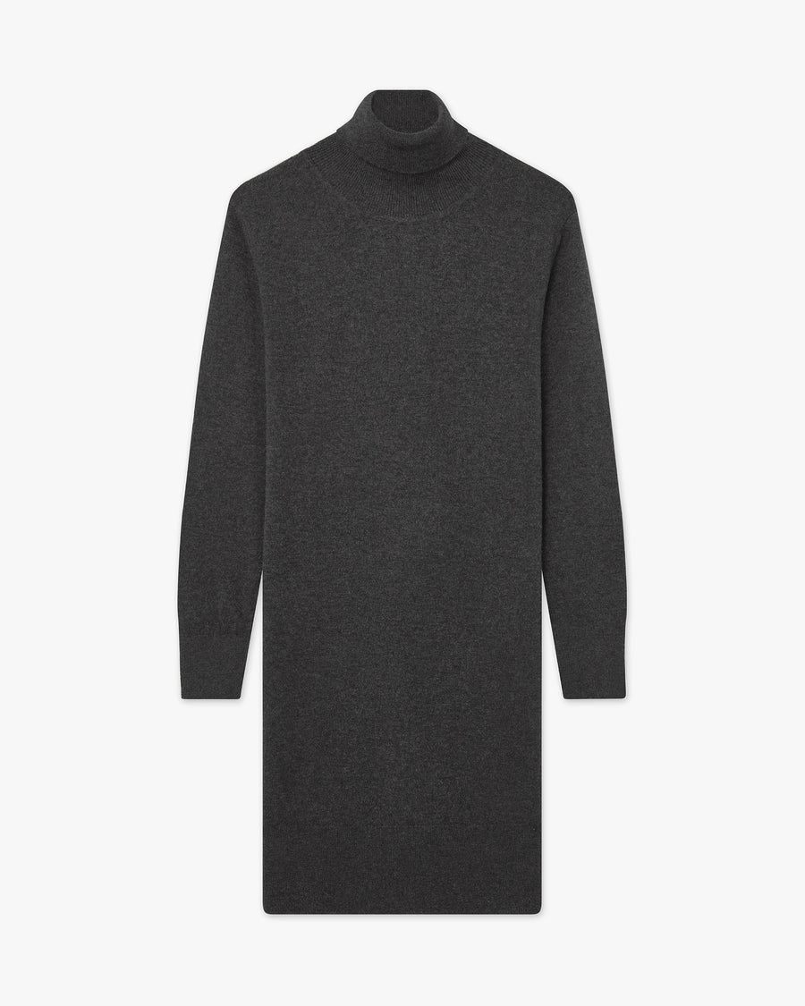Florenz Turtleneck Dress - Charcoal Cashmere