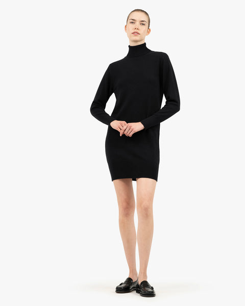 Florenz Turtleneck Dress - Black Cashmere