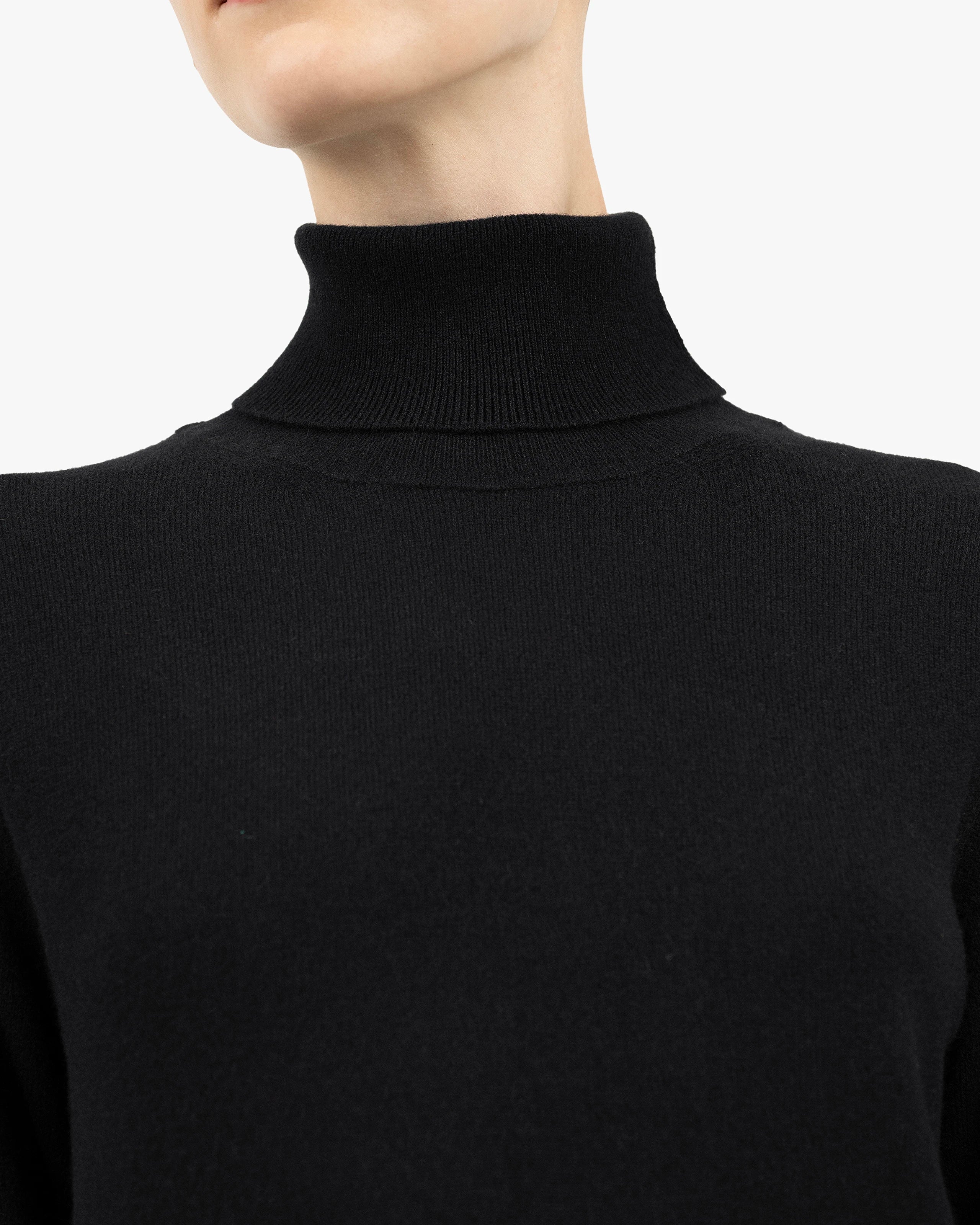 Florenz Turtleneck Dress - Black Cashmere