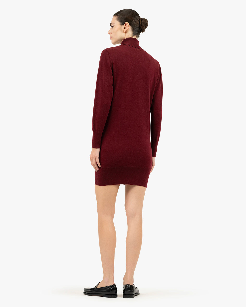 red turtleneck dress Florenz Turtleneck Dress - Bordeaux - Cashmere