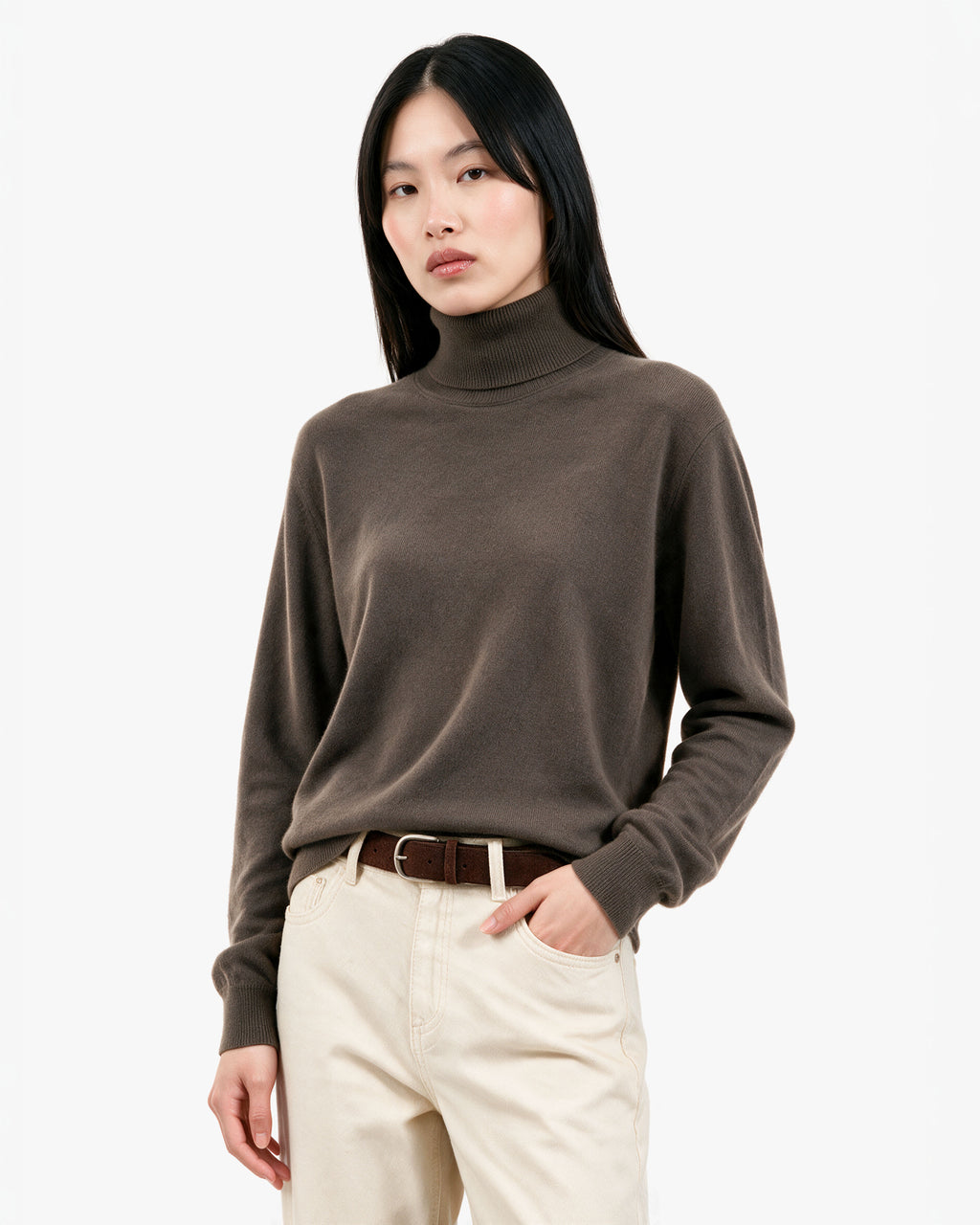 Women's Classic Prestige Roll Neck · Brown