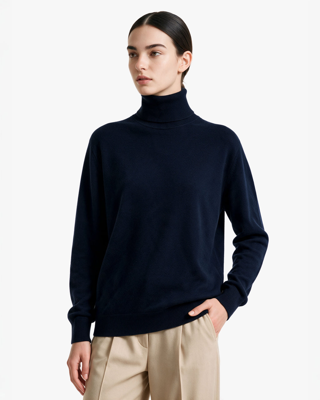 Women's Classic Prestige Roll Neck · Night Blue