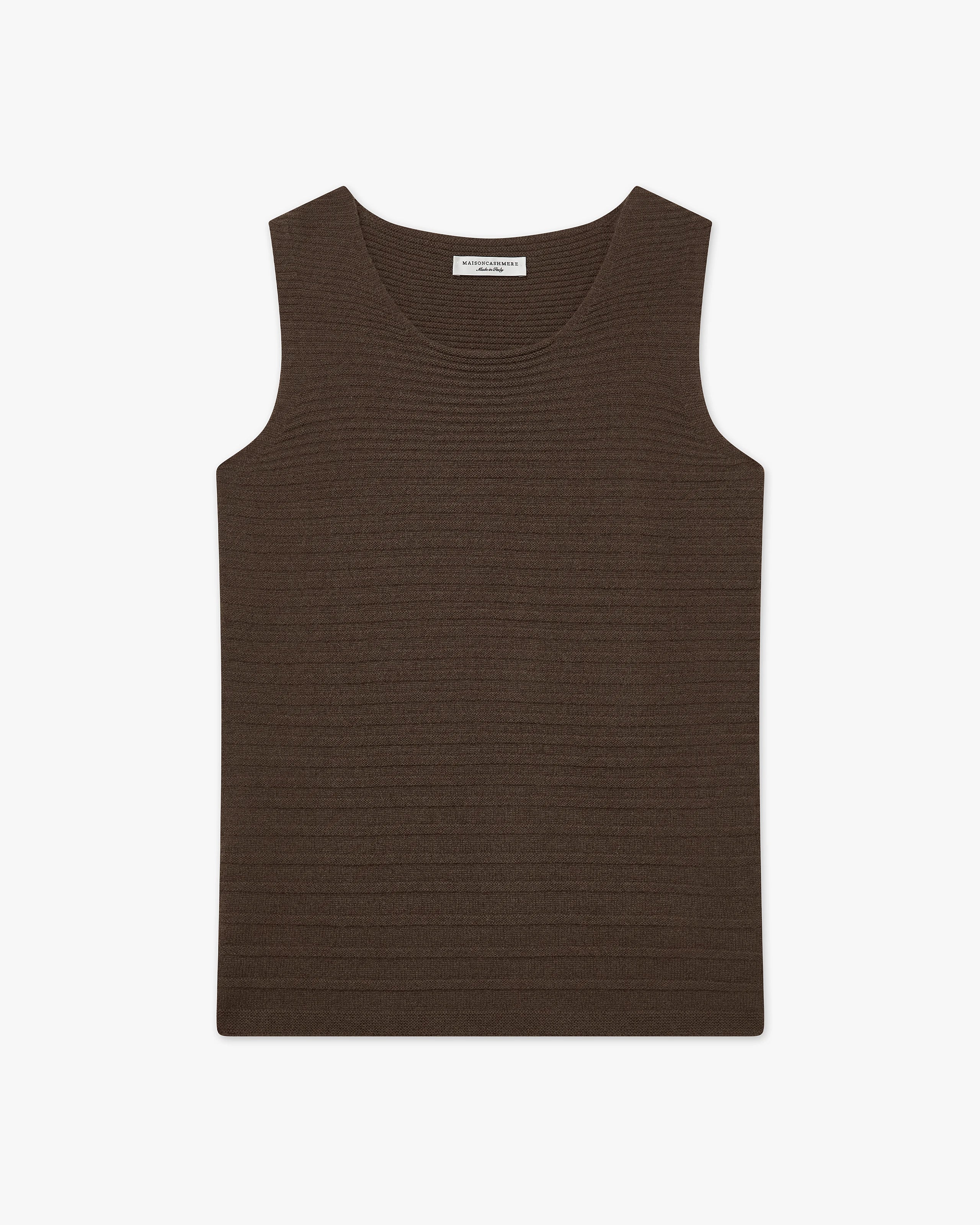 Degradé Ribbed Top - Brown Cashmere