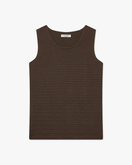 Degradé Ribbed Top - Brown Cashmere