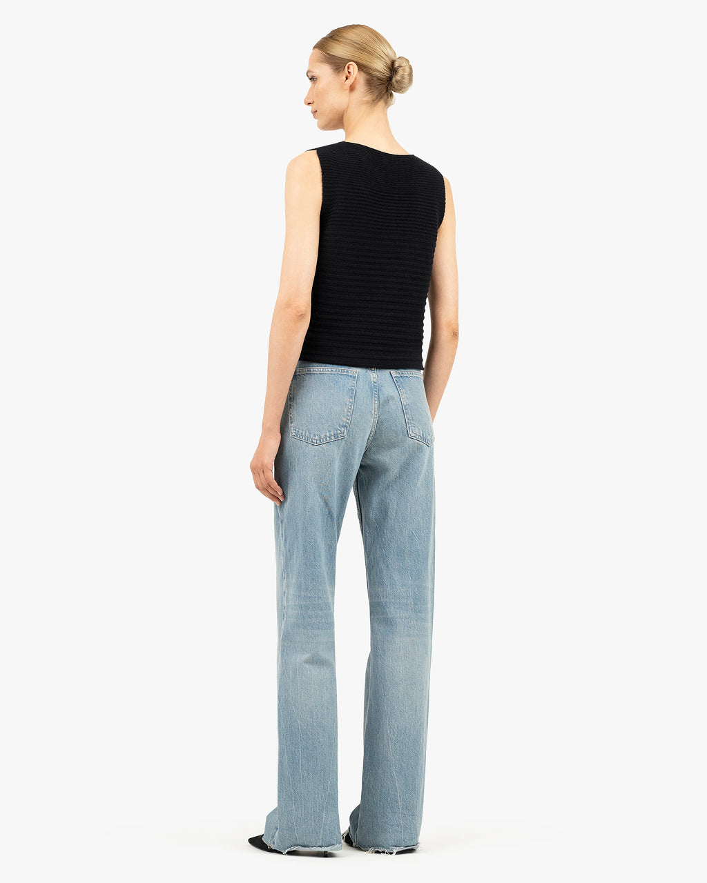 Degradé Ribbed Top - Black Cashmere