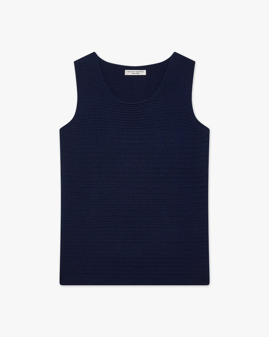 Degradé Ribbed Top - Blue Cashmere