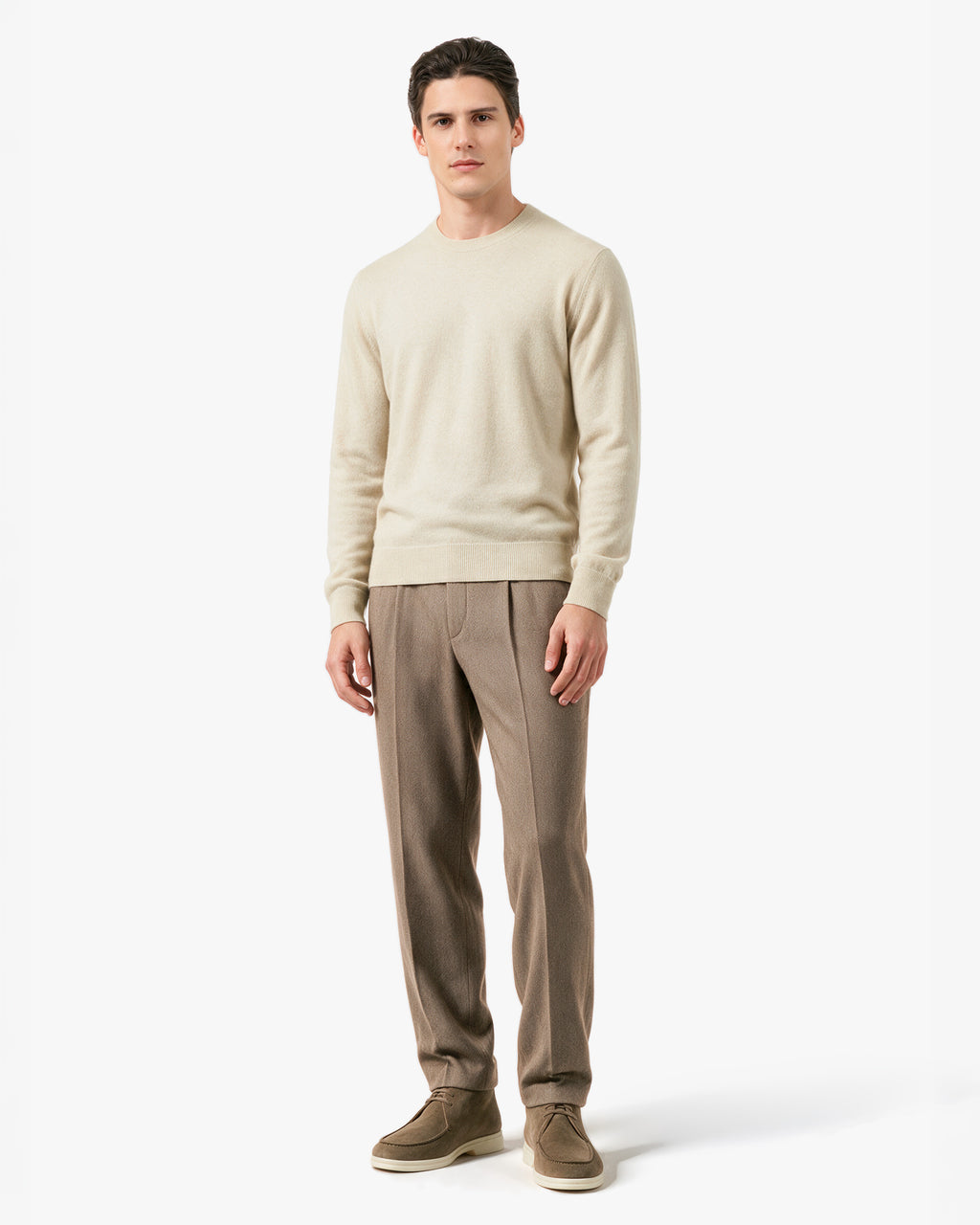 Pull Col Rond Classic Prestige Homme · Beige