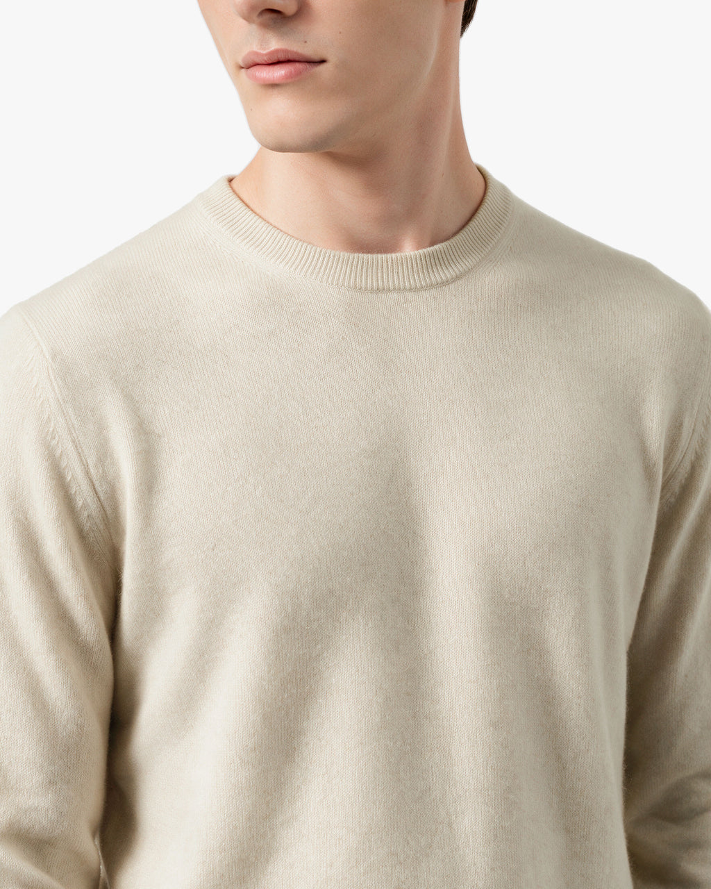 Pull Col Rond Classic Prestige Homme · Beige