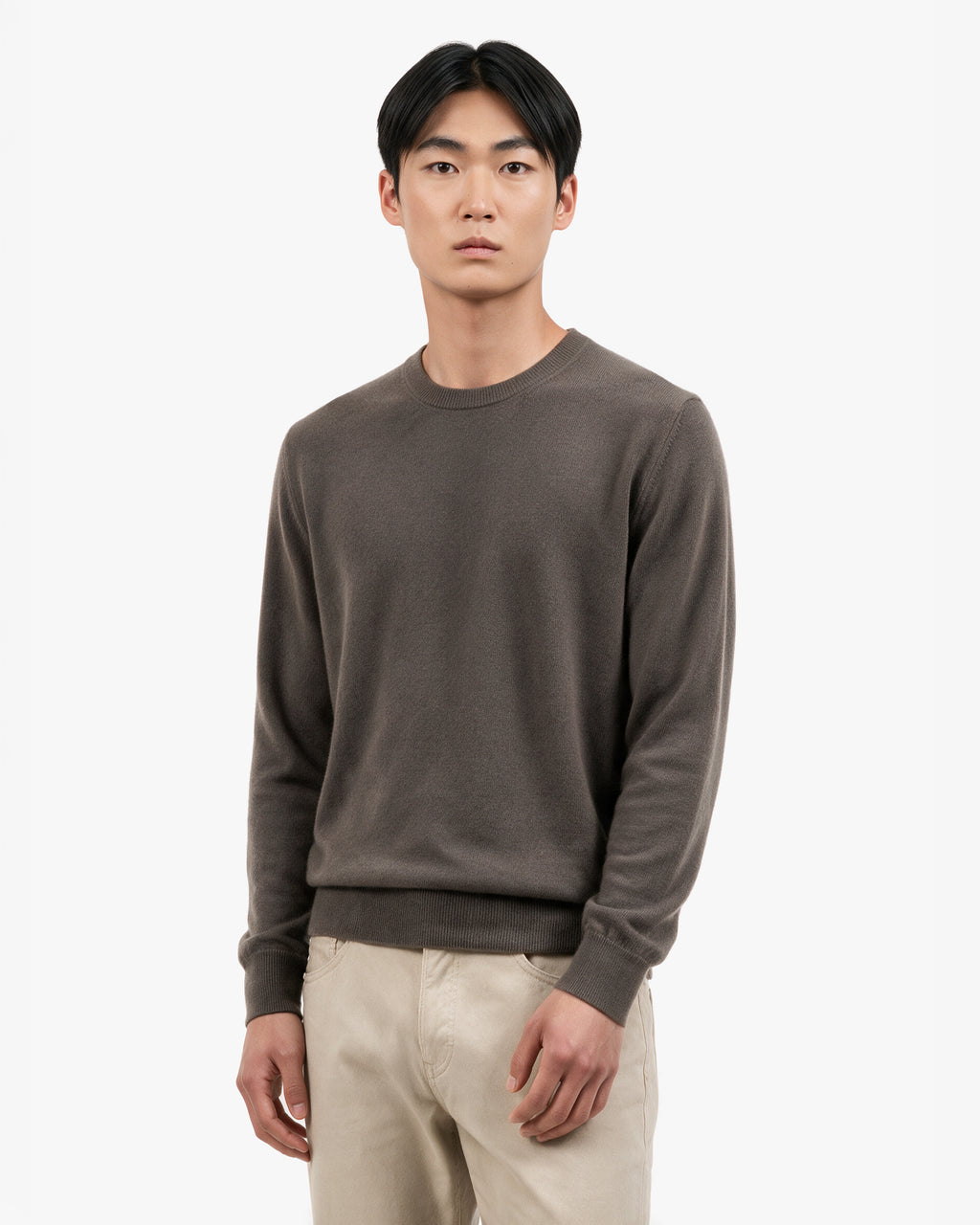 Pull Col Rond Classic Prestige Homme · Marron