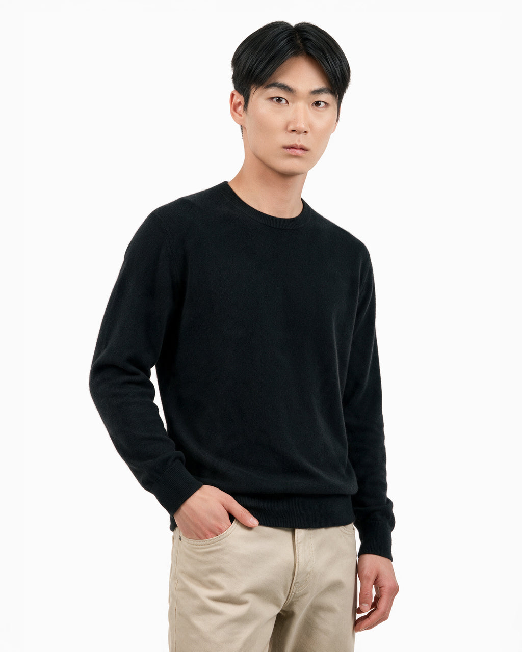 Pull Col Rond Classic Prestige Homme · Noir
