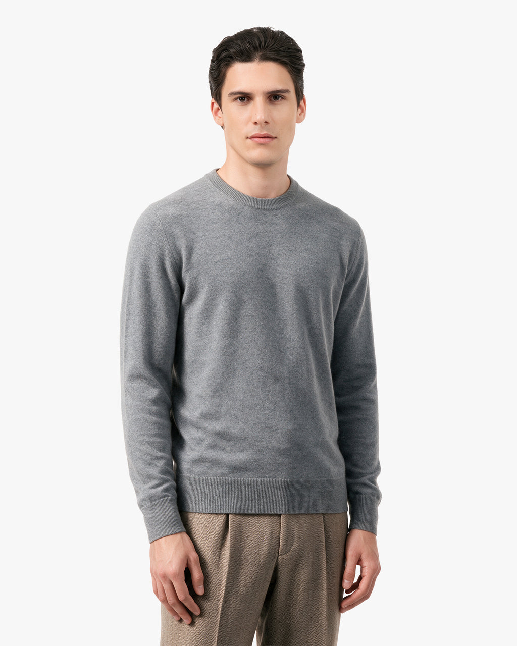 Pull Col Rond Classic Prestige Homme · Gris Moyen