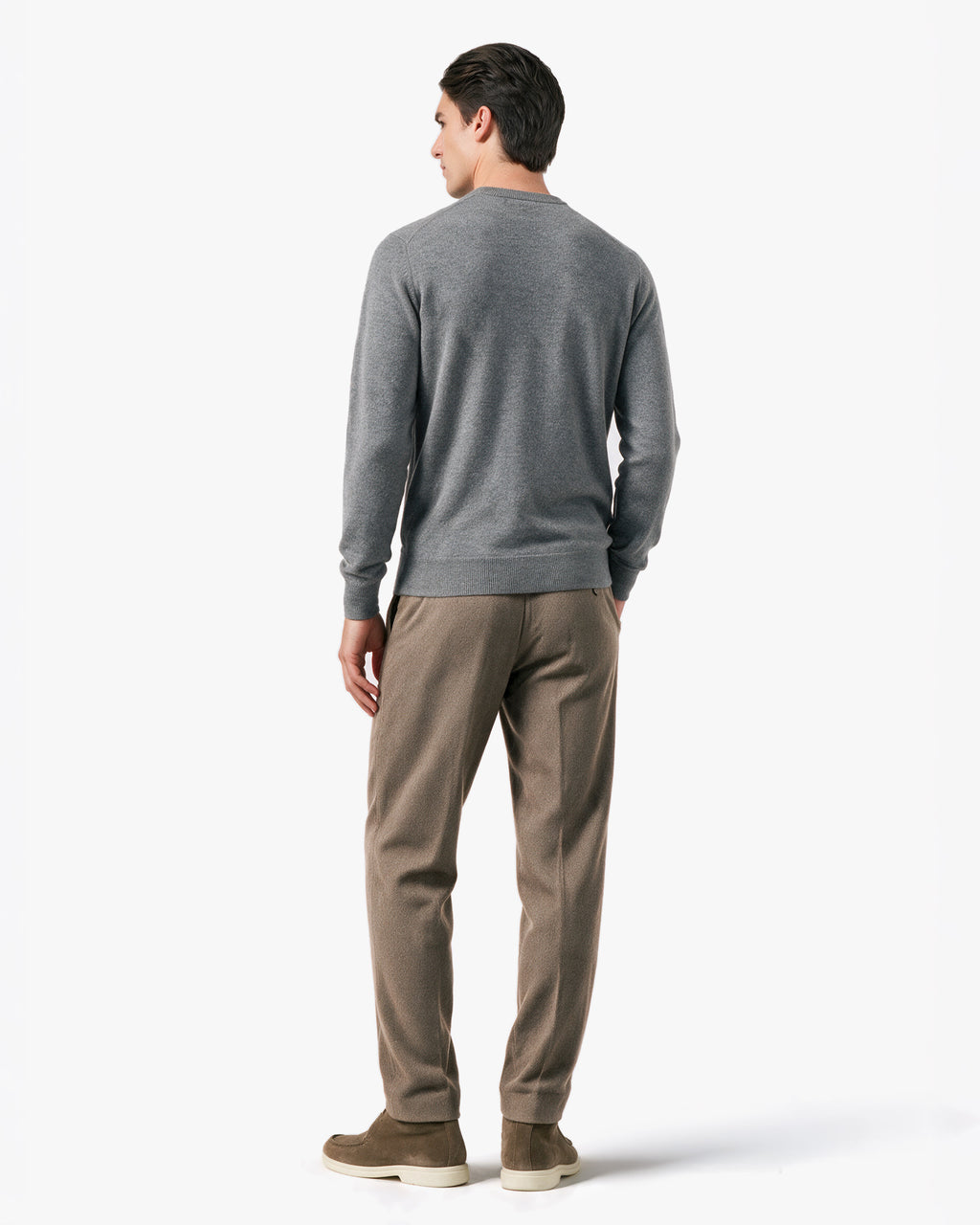 Pull Col Rond Classic Prestige Homme · Gris Moyen