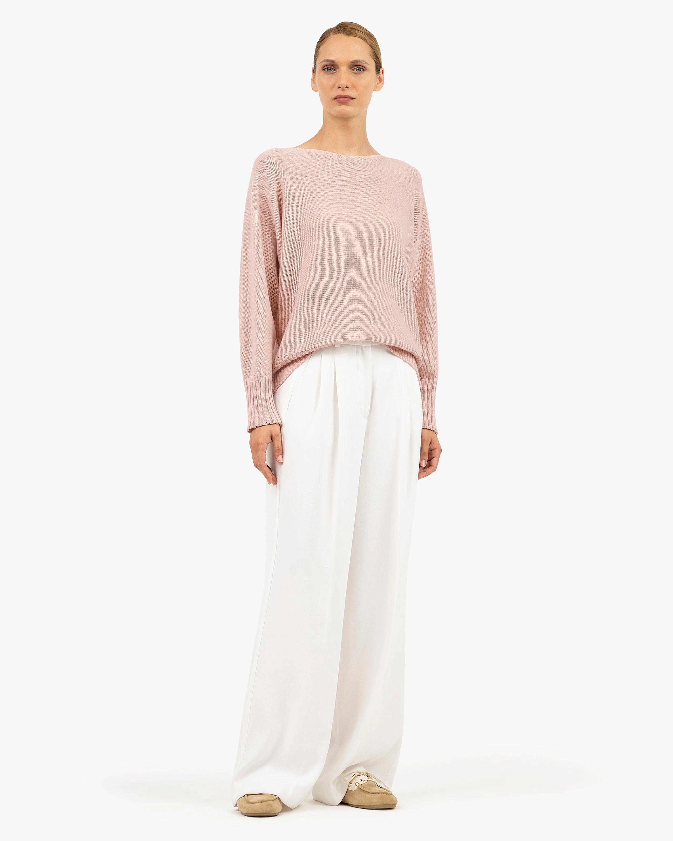Dolomiti Maxi Boat Neck Sweater - Rose Cashmere