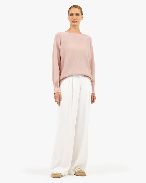 Dolomiti Maxi Boat Neck Sweater - Rose Cashmere