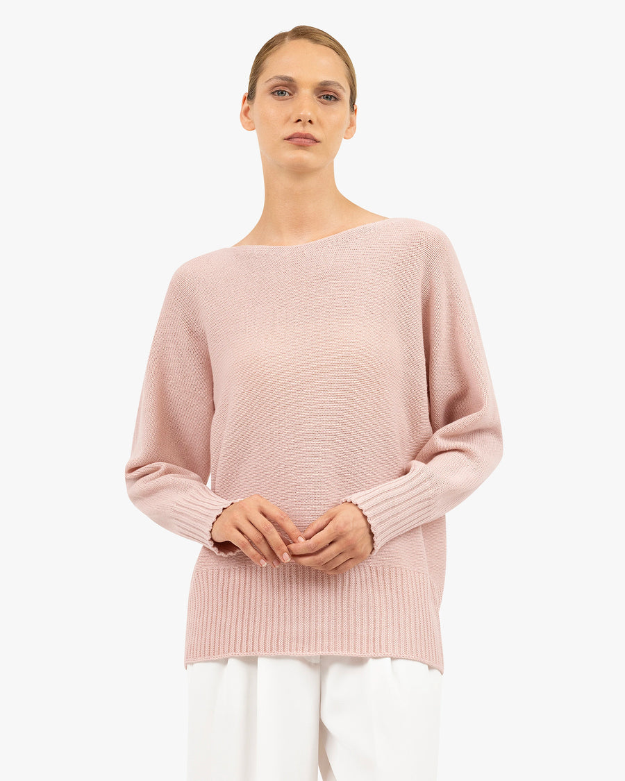 Dolomiti Maxi Boat Neck Sweater - Rose Cashmere