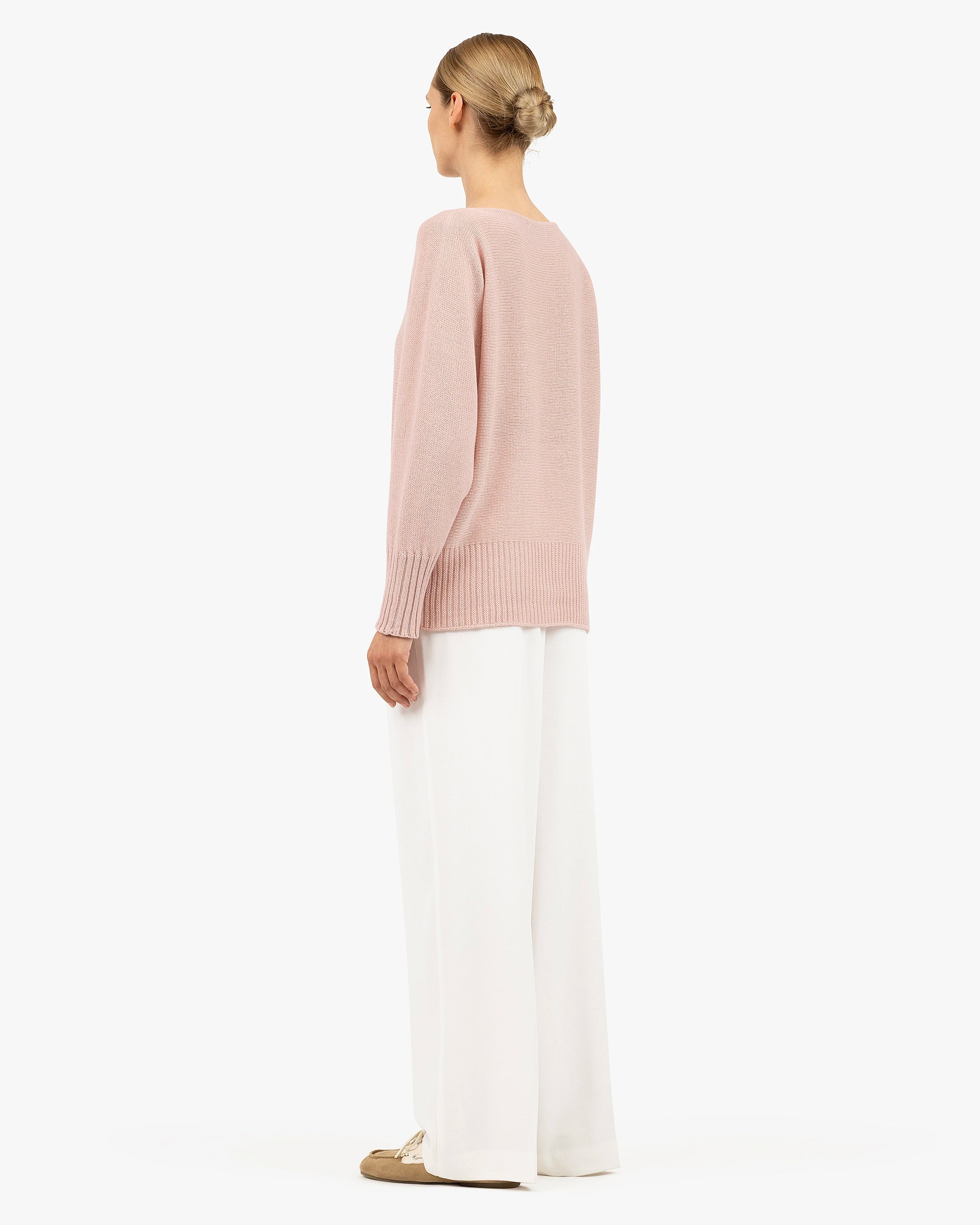 Dolomiti Maxi Boat Neck Sweater - Rose Cashmere