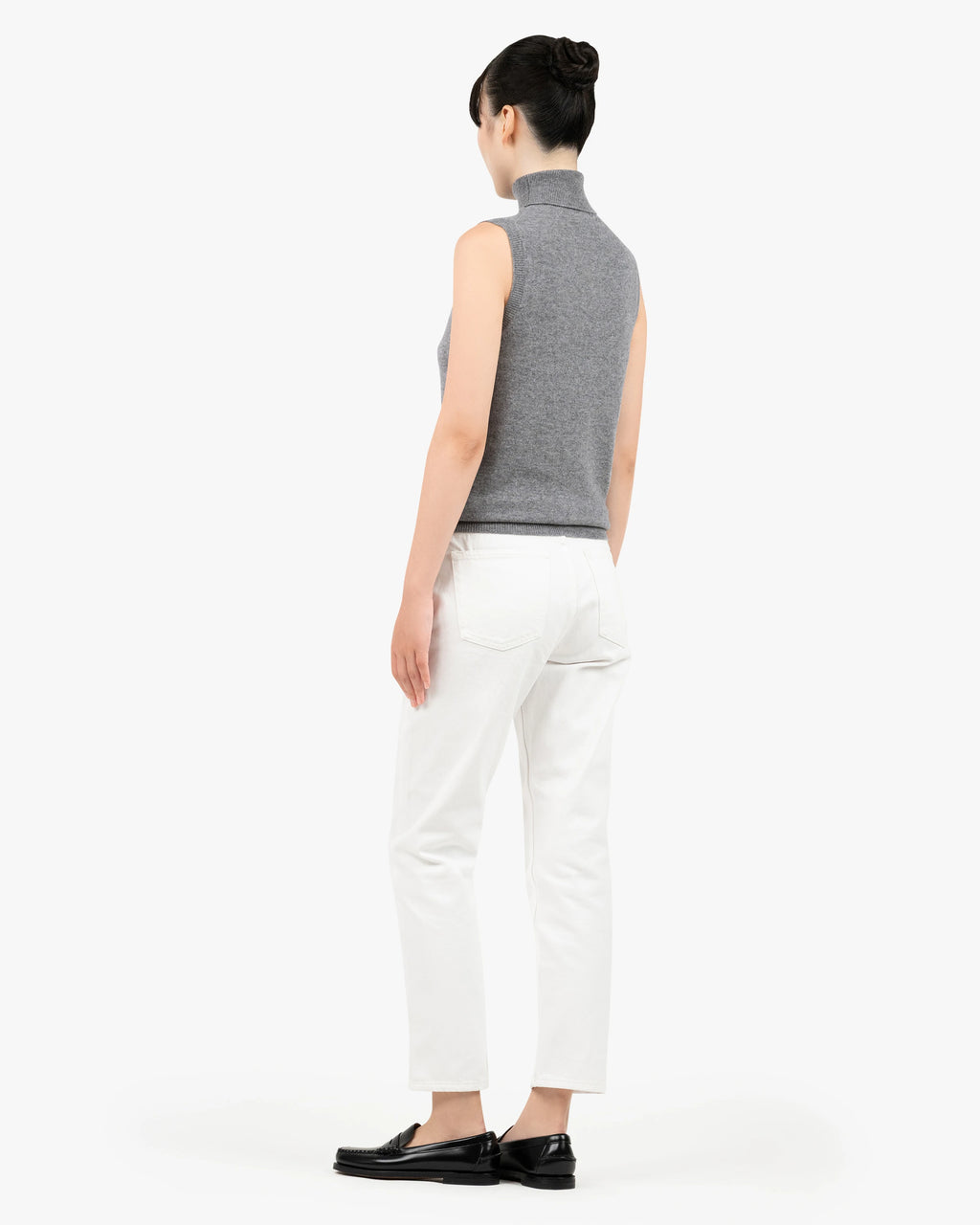 Essential Turtleneck Top - Medium Grey Cashmere