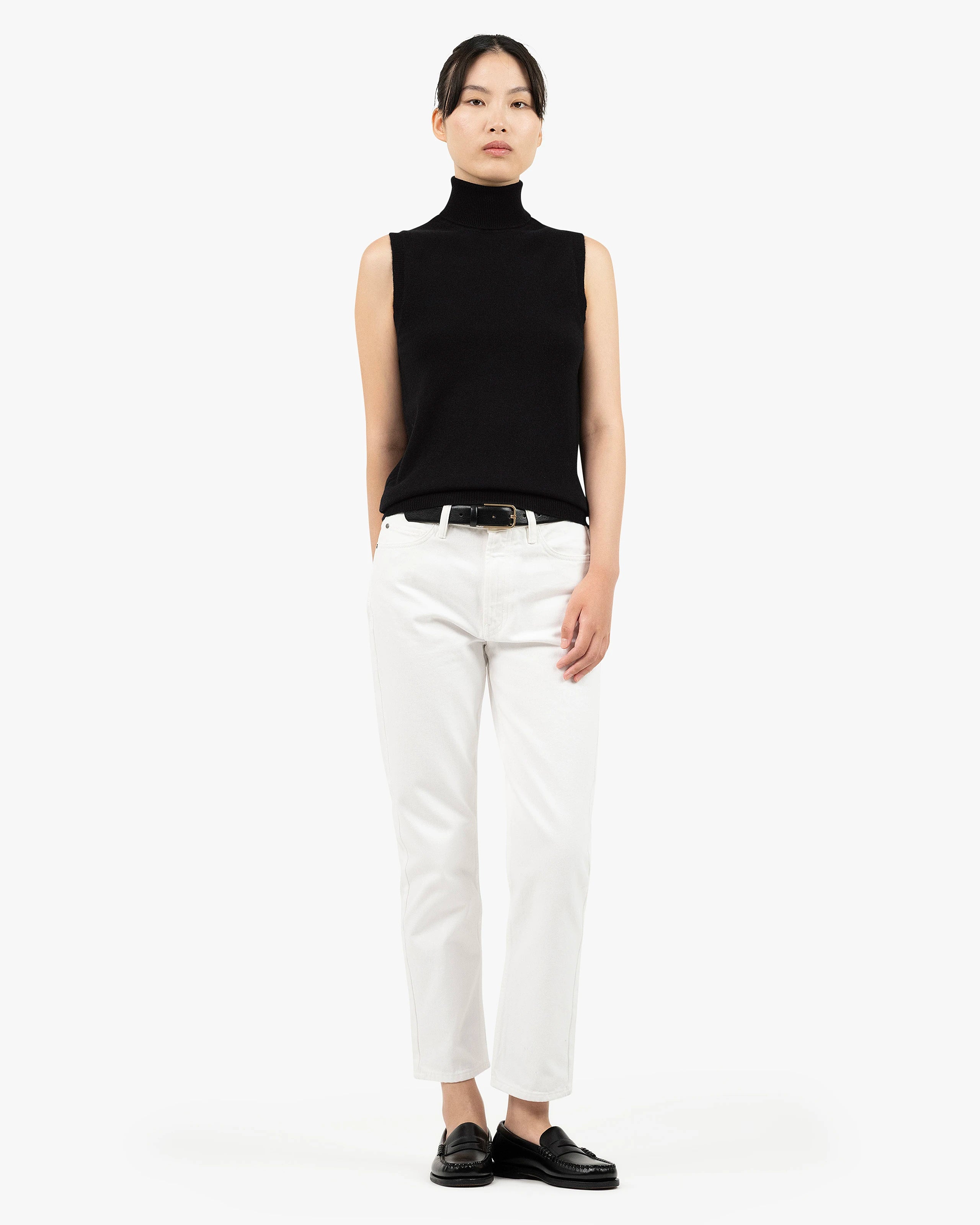 Essential Turtleneck Top - Black Cashmere