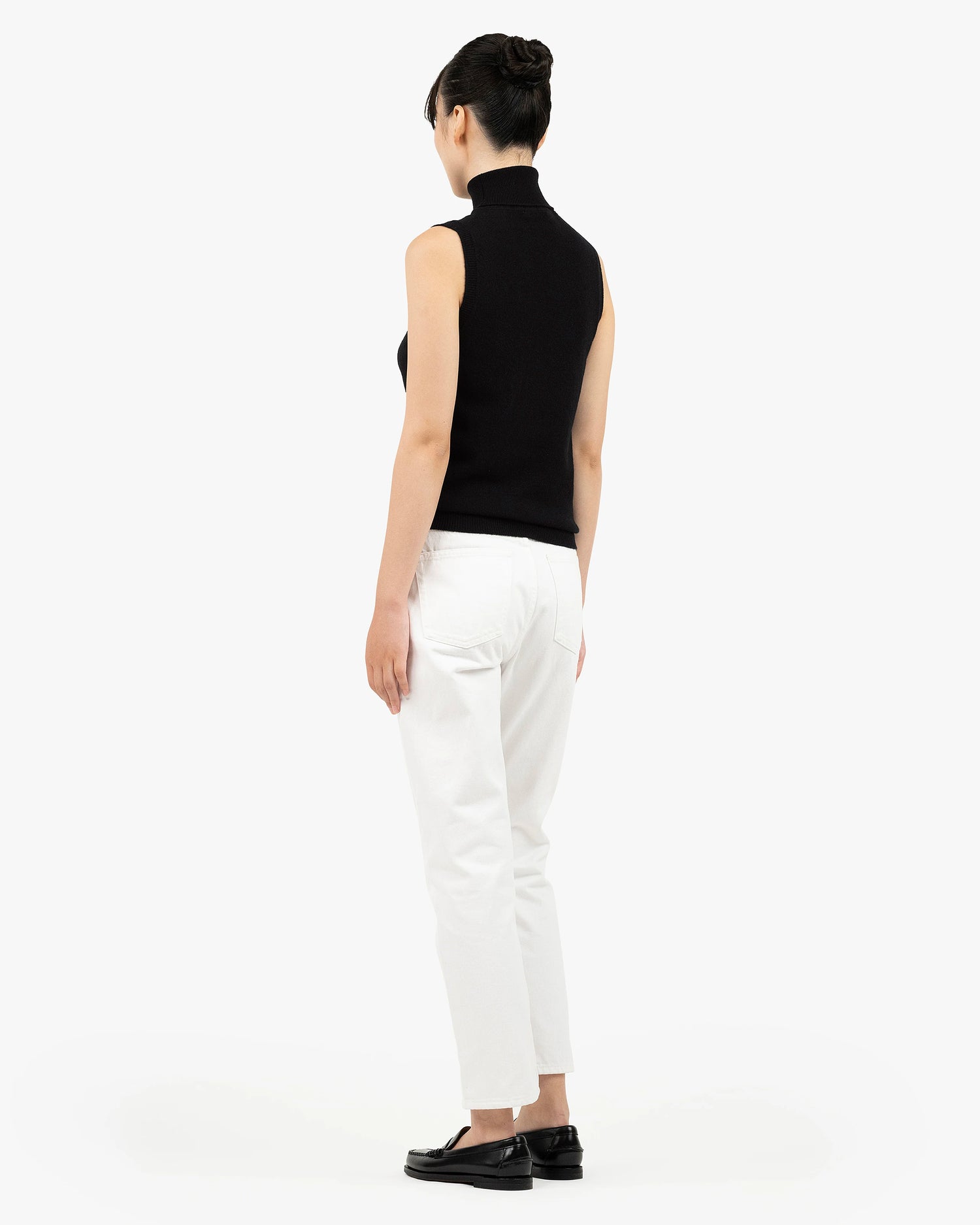 Essential Turtleneck Top - Black Cashmere