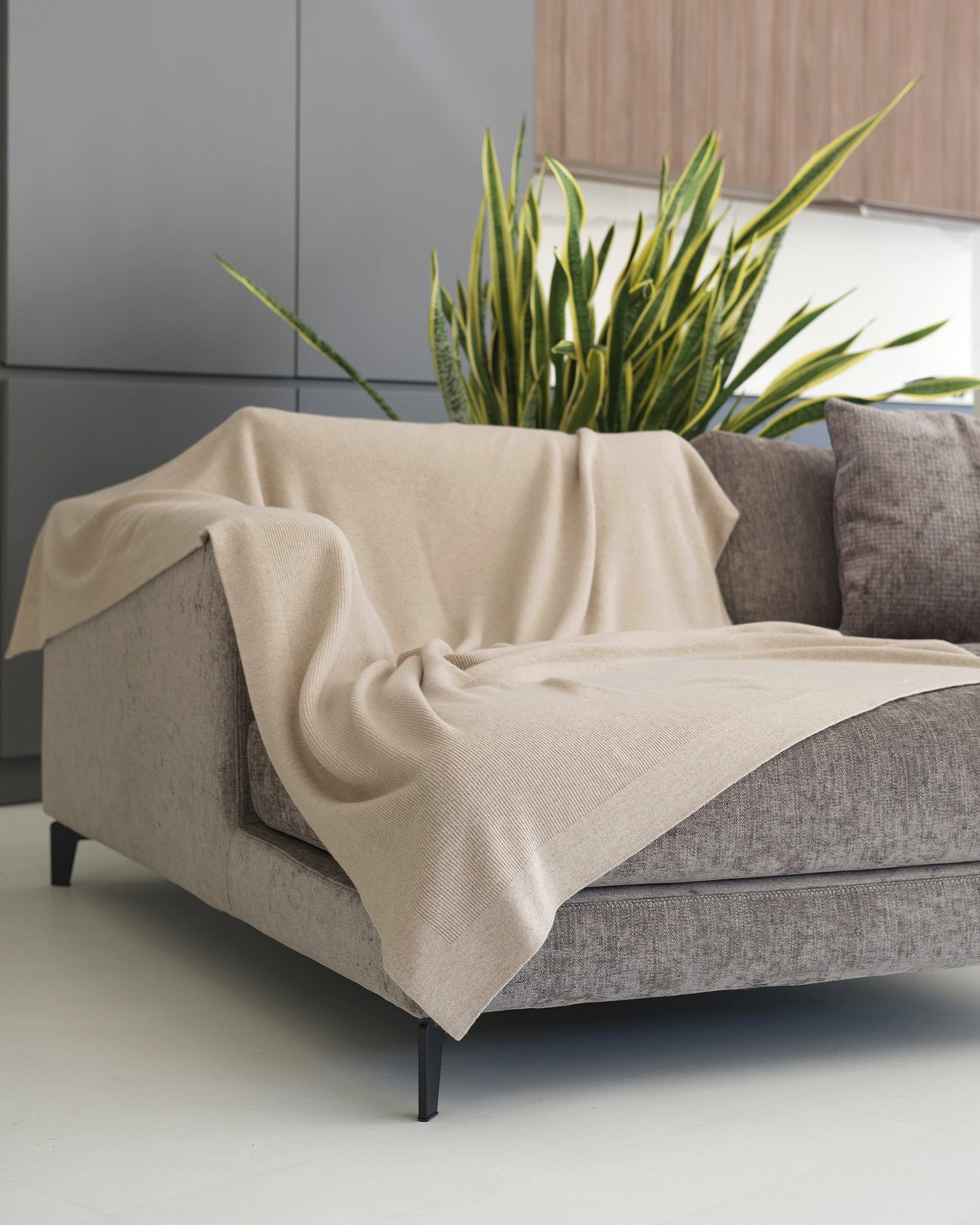 Coperta Cashmere Fiocco Beige MaisonCashmere