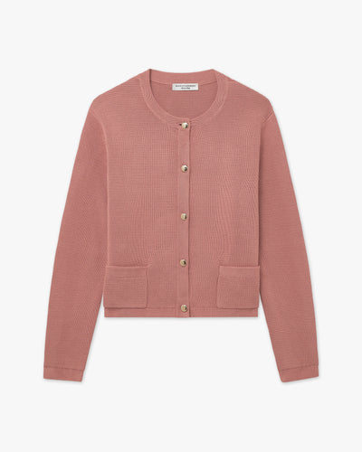 Oasi Crew Neck Cardigan - Blush Cotone