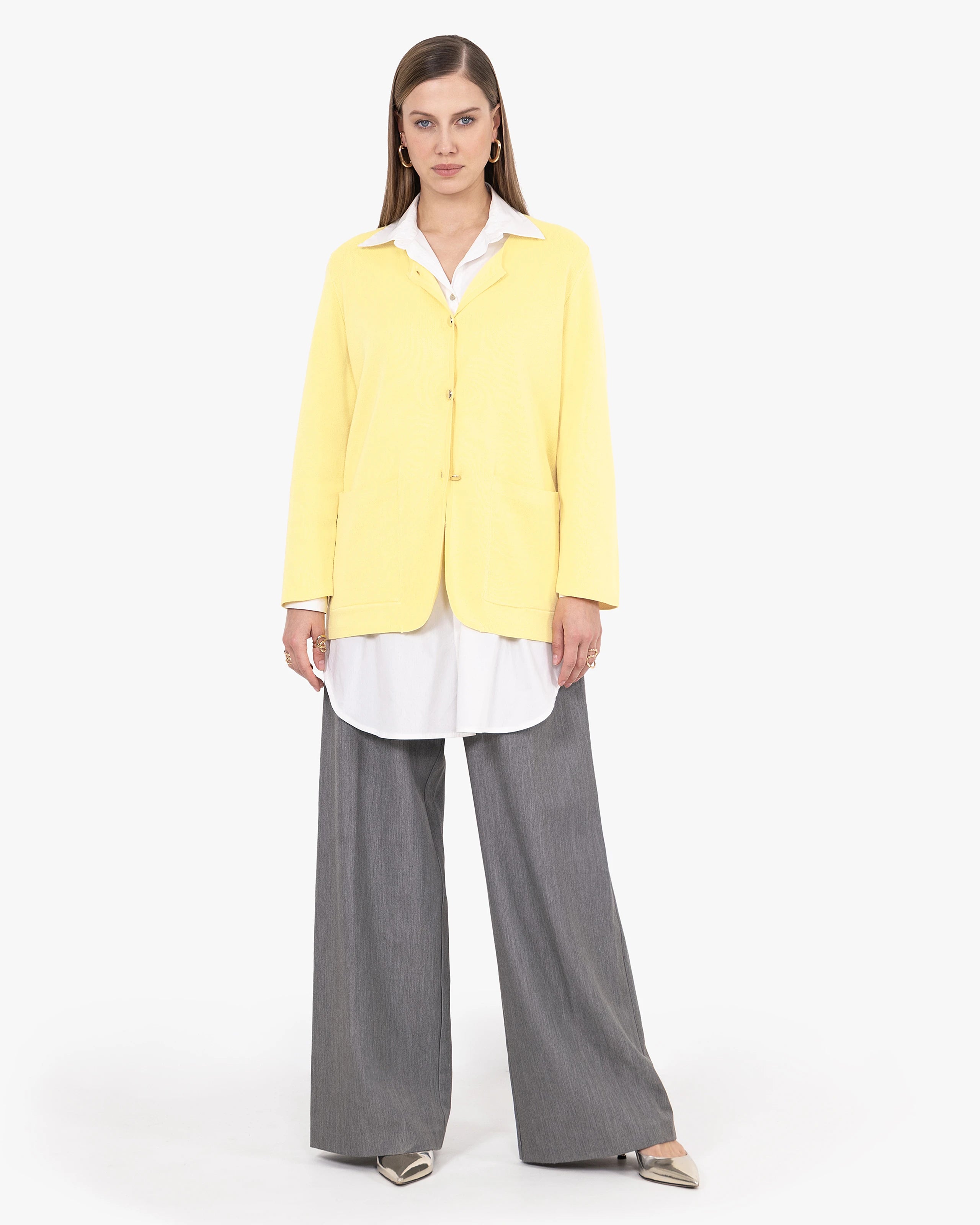 Women's Oasi Knit Jacket - Yellow Cotone