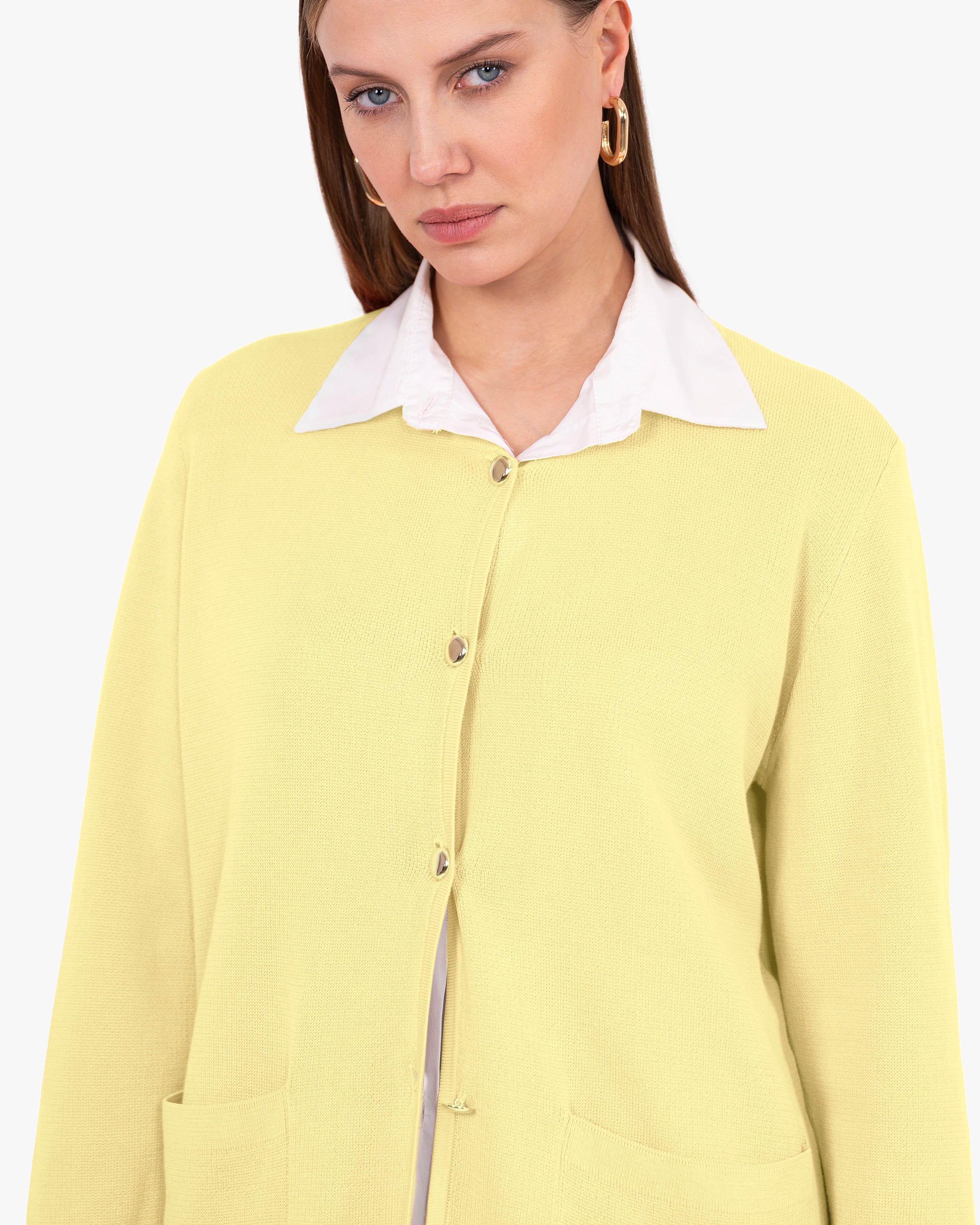 Women's Oasi Knit Jacket - Yellow Cotone