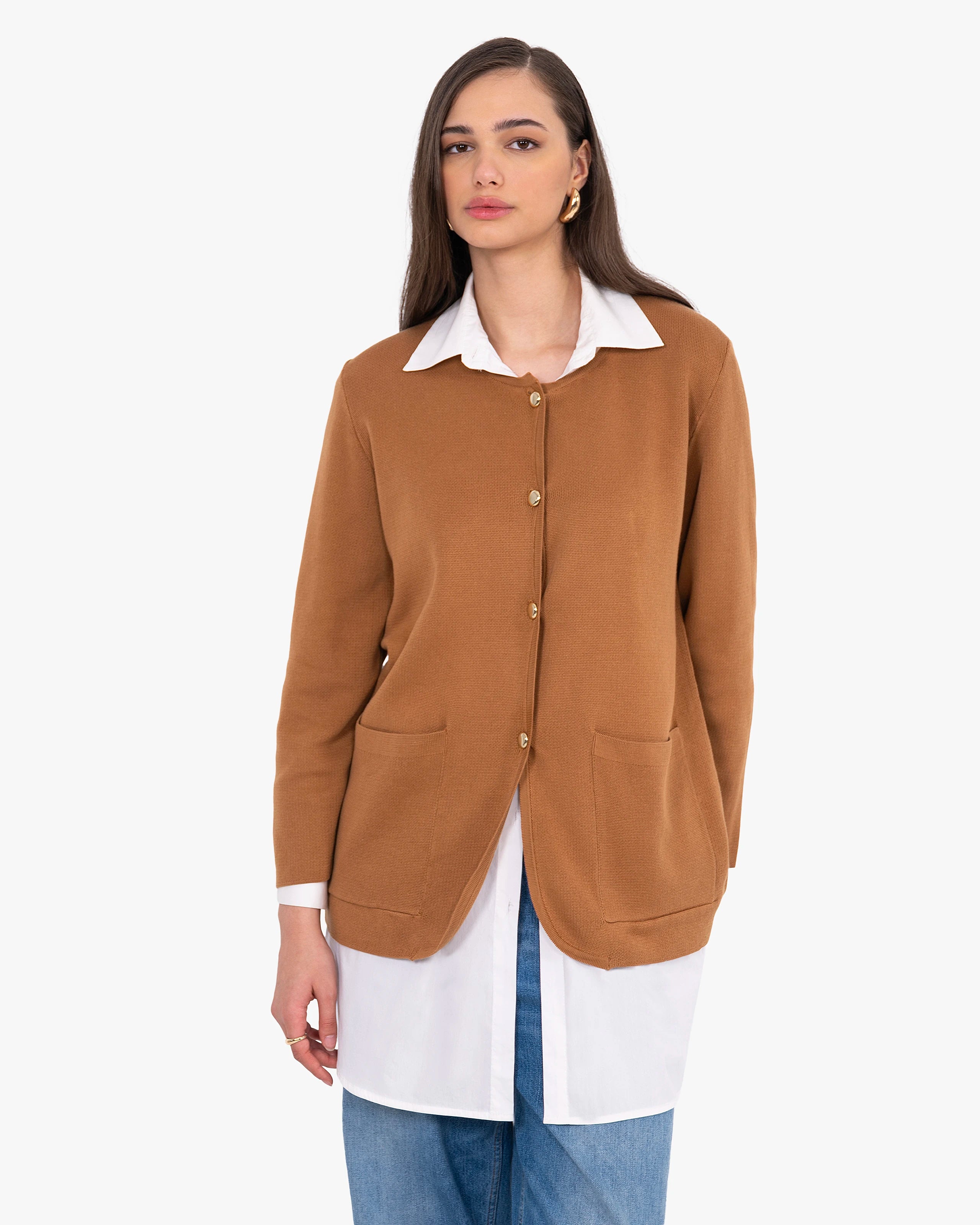 Women's Oasi Knit Jacket - Hazelnut Cotone