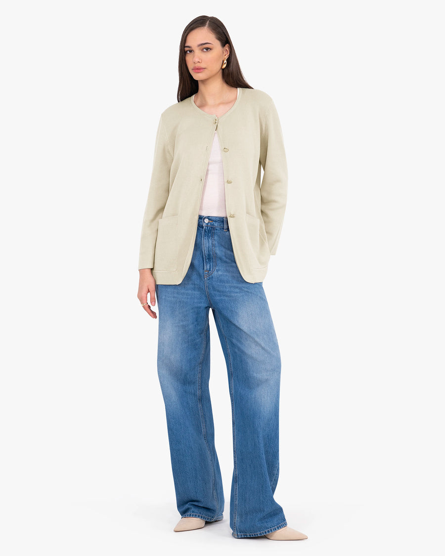 Women's Oasi Knit Jacket - Beige Cotone