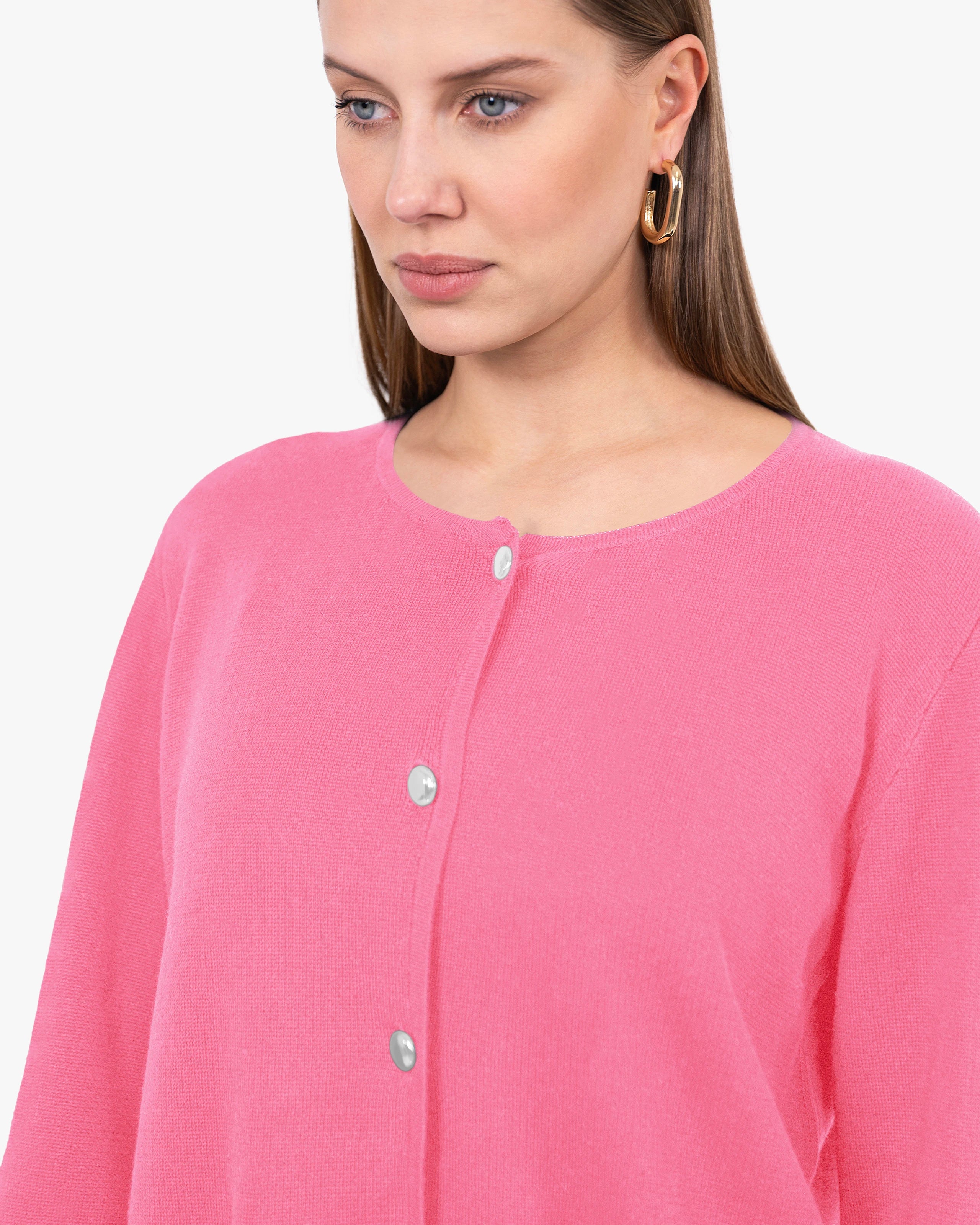 Women's Oasi Knit Jacket - Fuchsia Cotone