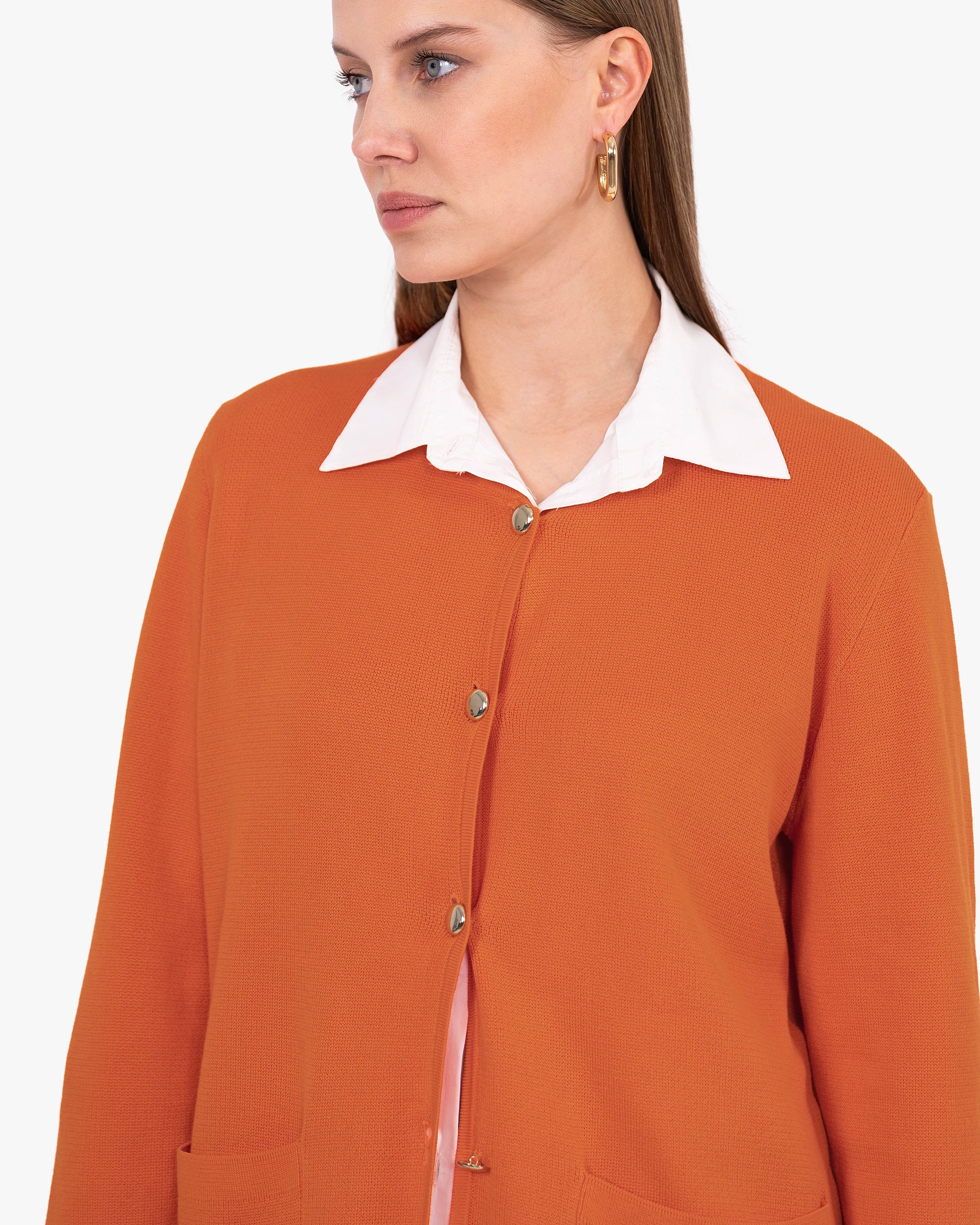 Women's Oasi Knit Jacket - Orange Cotone