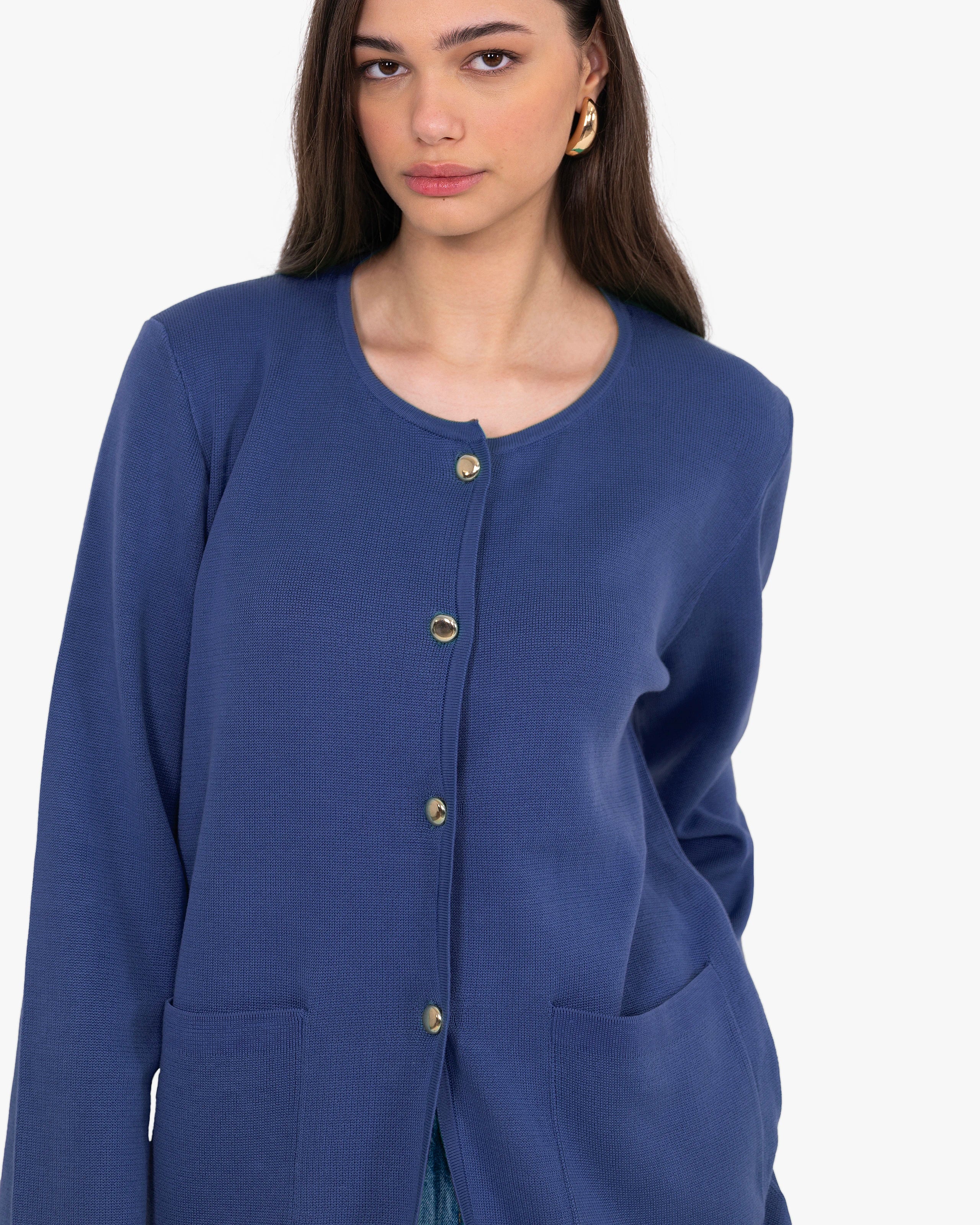 Women's Oasi Knit Jacket - Blue Cotone