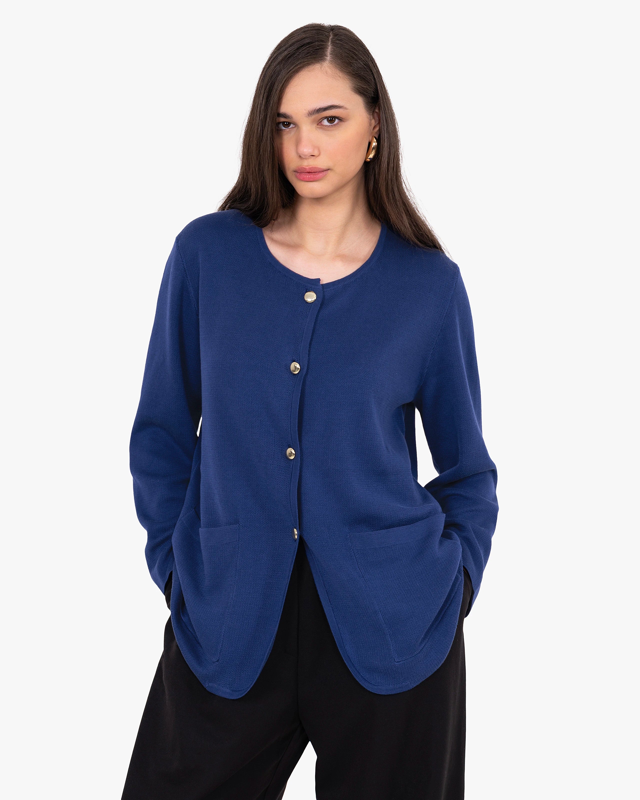 Women's Oasi Knit Jacket - Blue Cotone