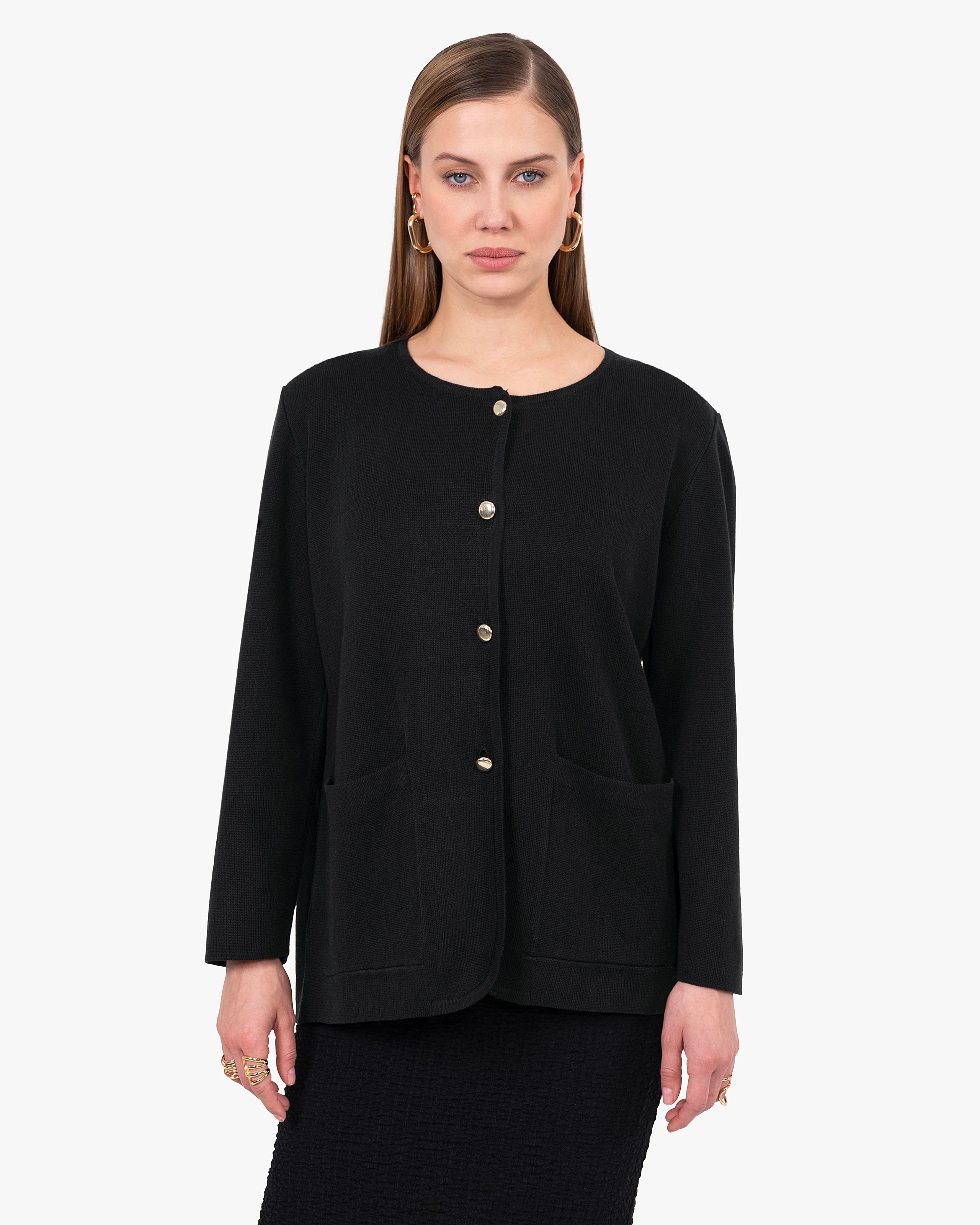 Women's Oasi Knit Jacket - Black Cotone